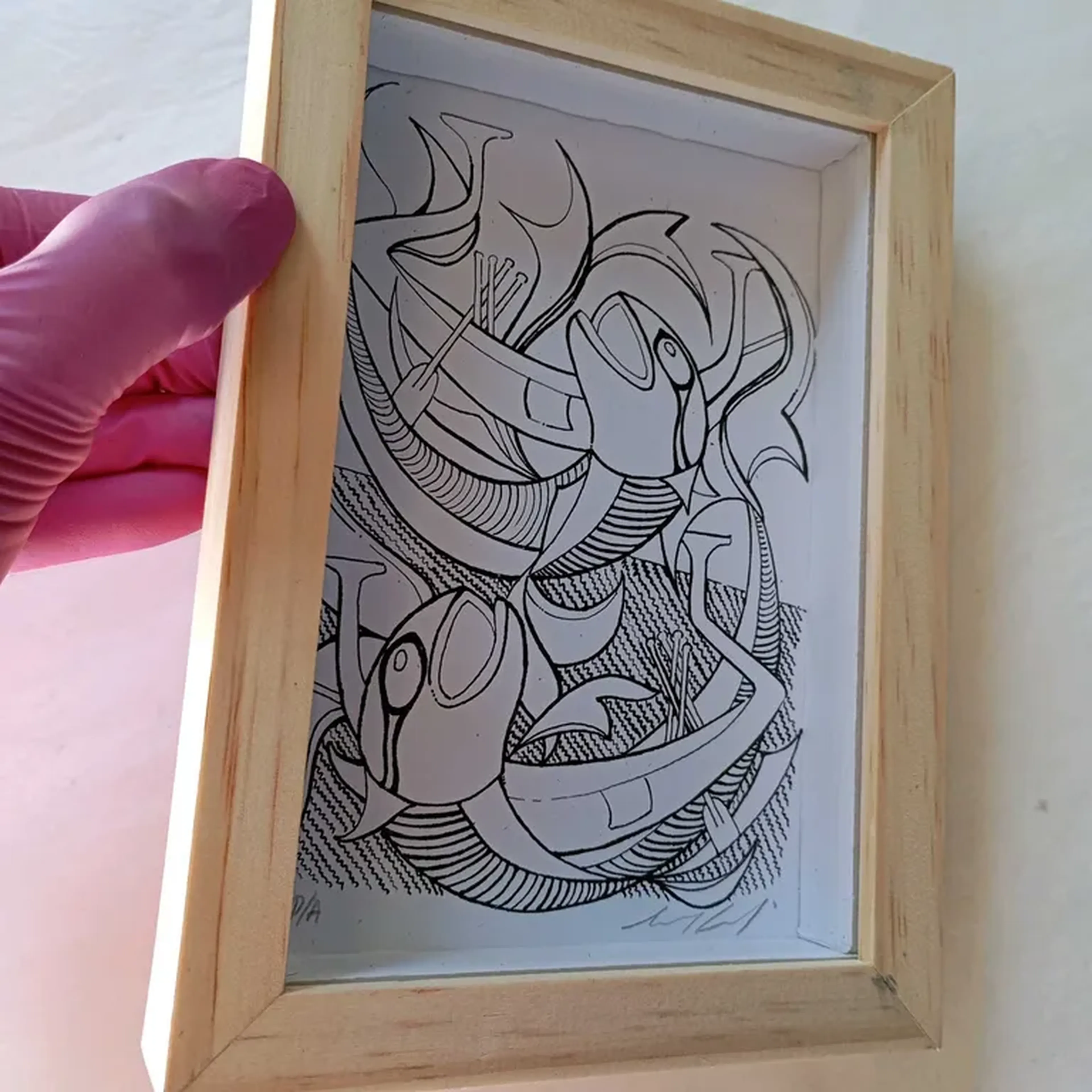 Bestiário Borges - Abtu e Anet - 10x15 cm moldura alta imagem