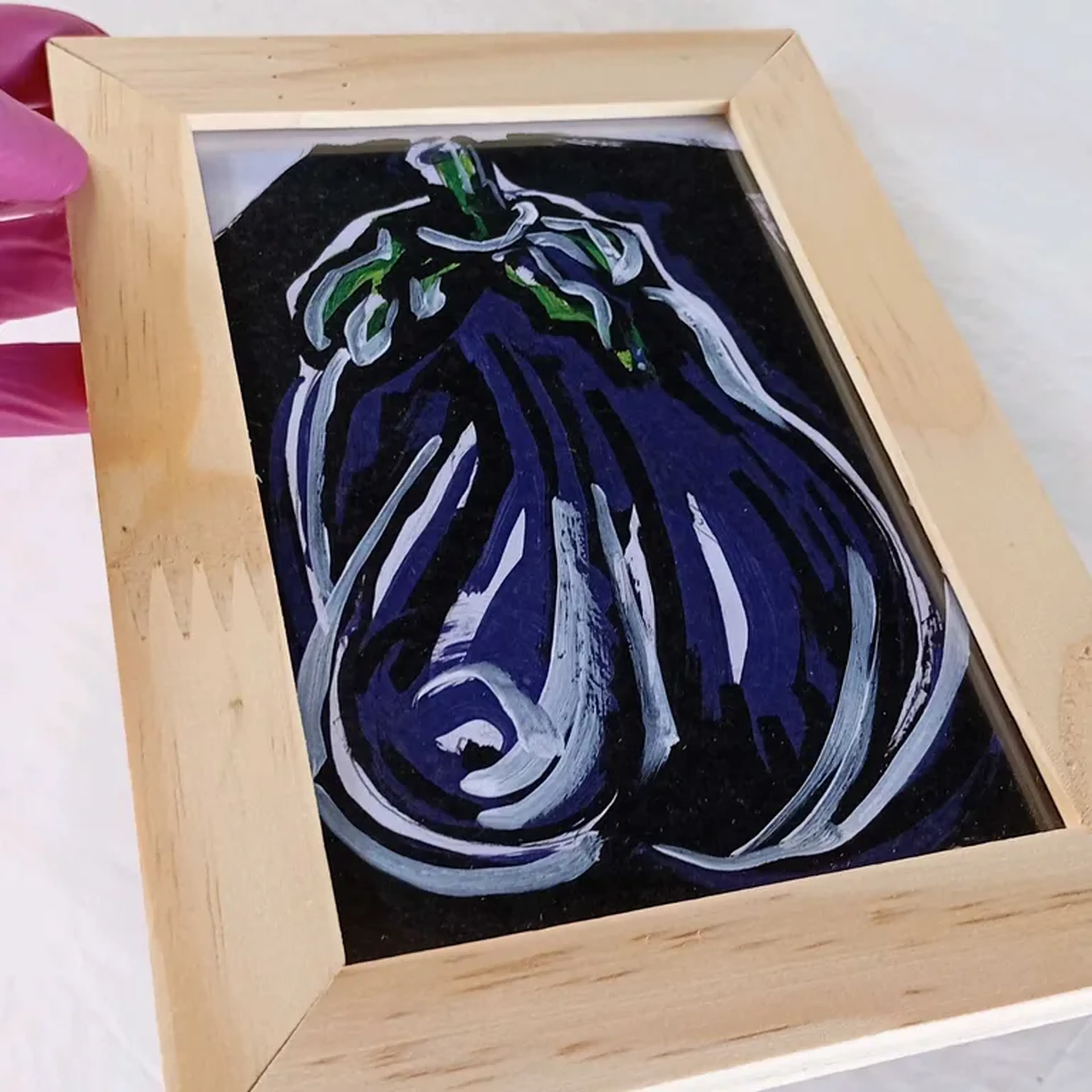 Para 5° C - An odd aubergine - 10x15 cm moldura plana imagem