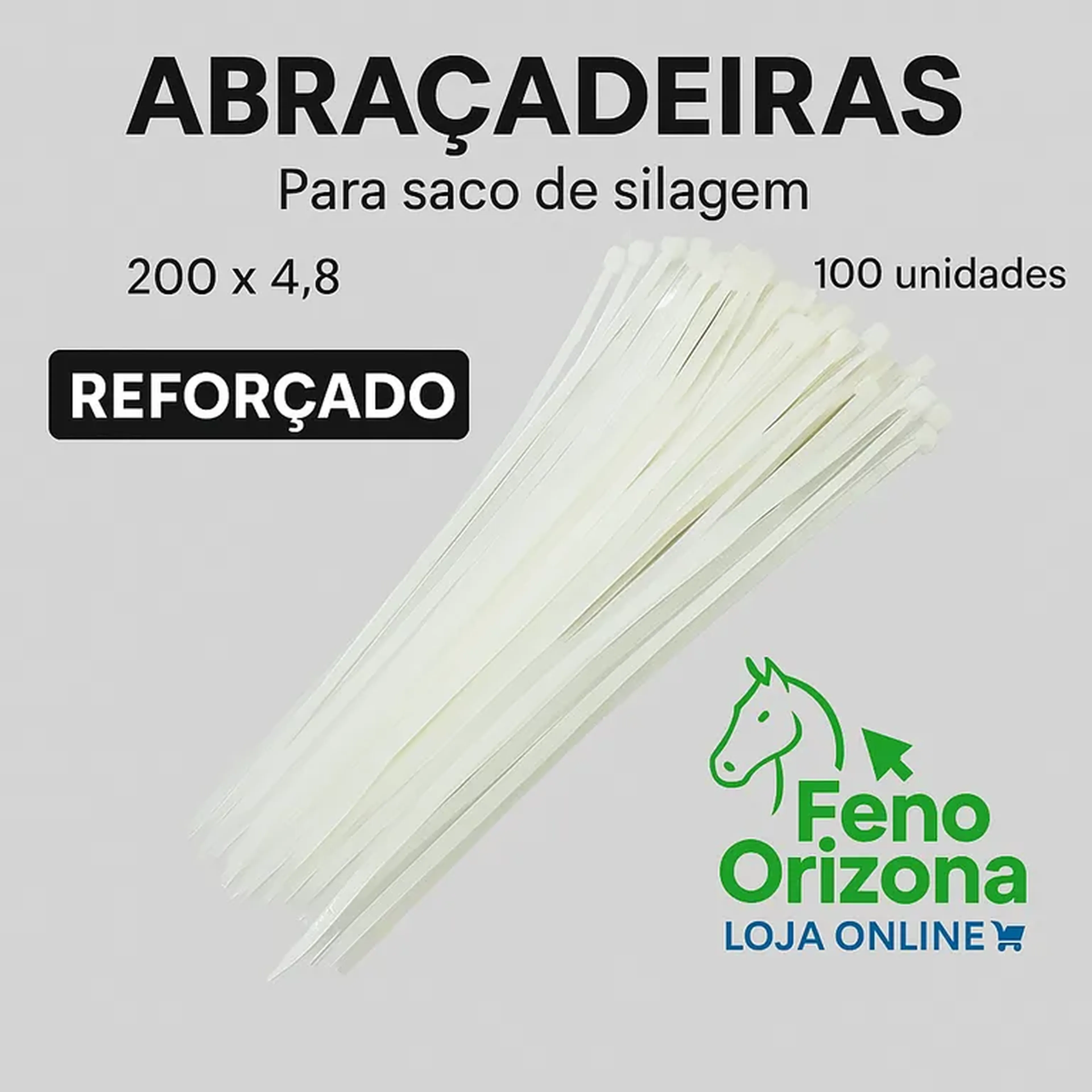 Abraçadeira de Nylon 200m x 4,8mm - 100und imagem
