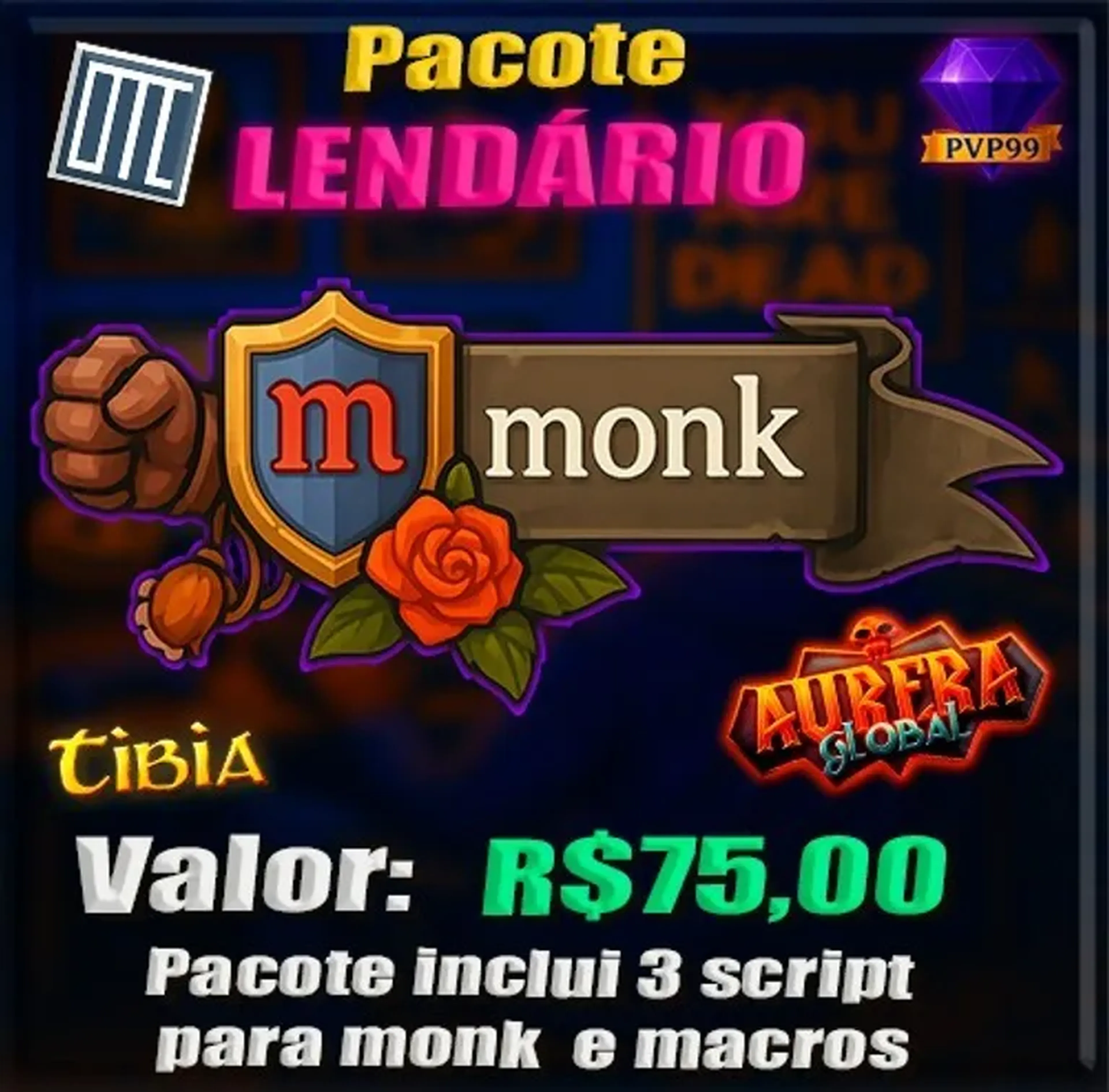 PACK 3 SCRIPT PARA MONKS OTC AURERA GLOBAL imagem