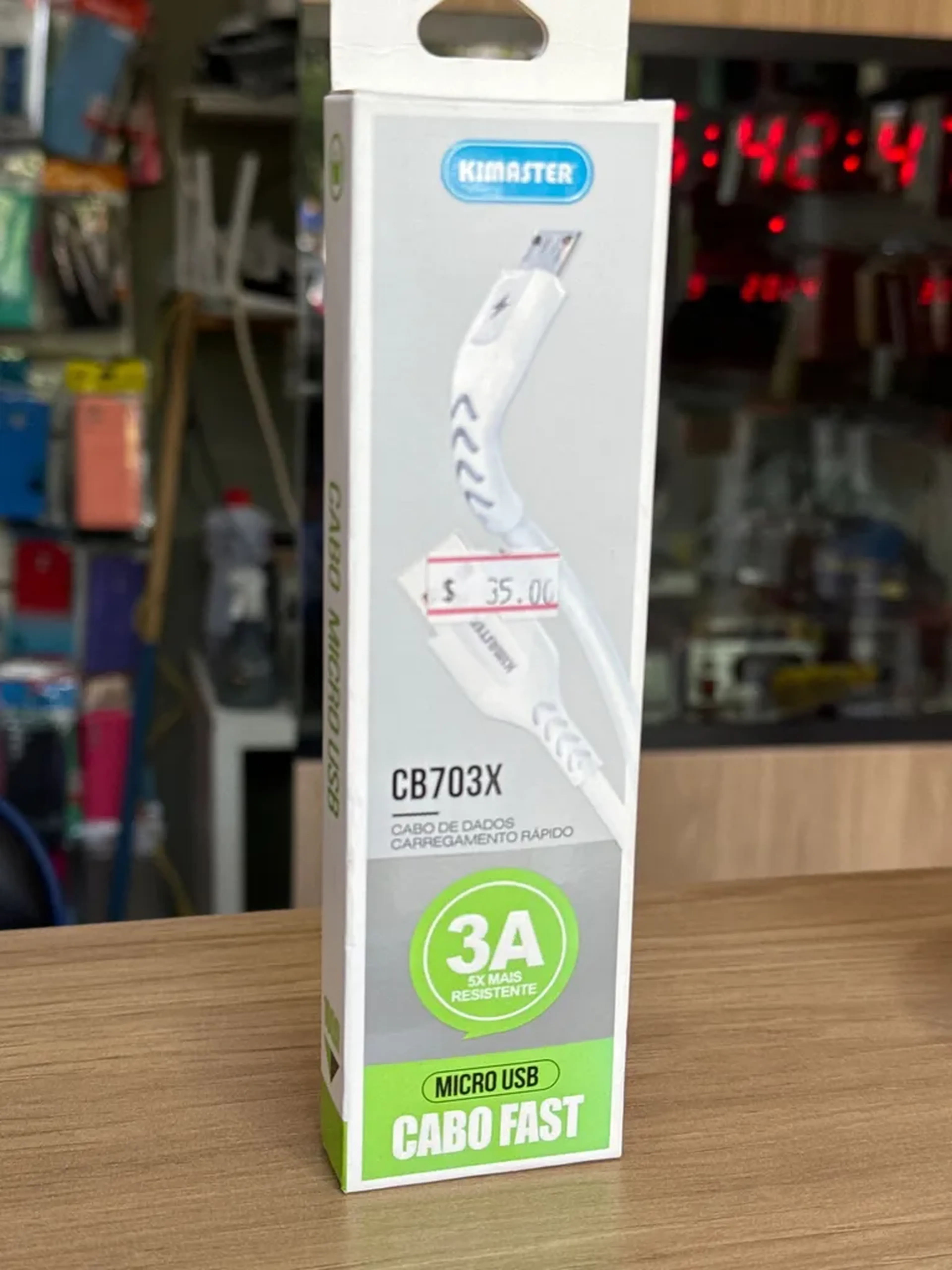 Cabo V8 5x mais resistente imagem