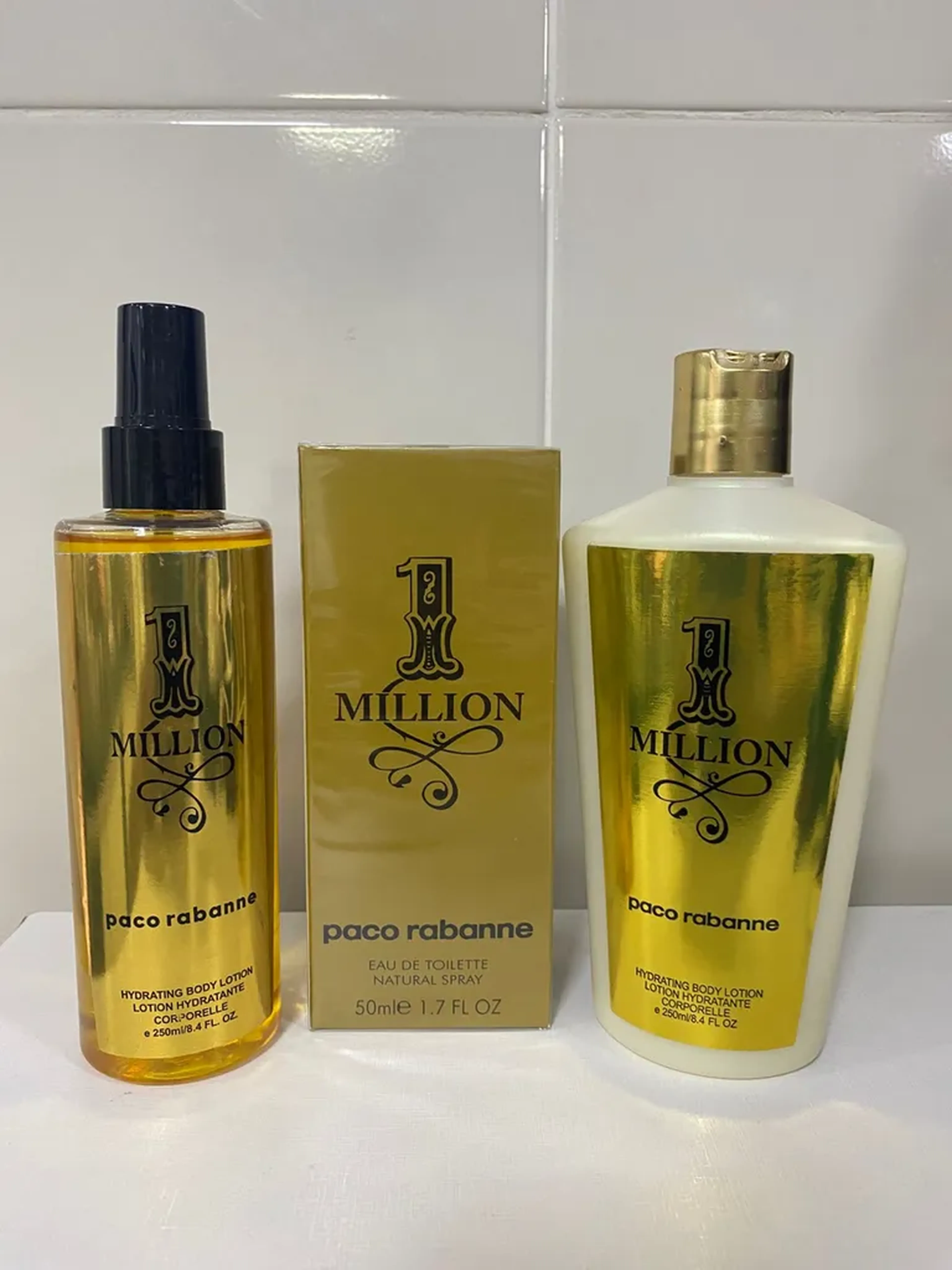 Kit Masculino 1 Million-Perfume 50ml+Body Splash+Hidratante) imagem