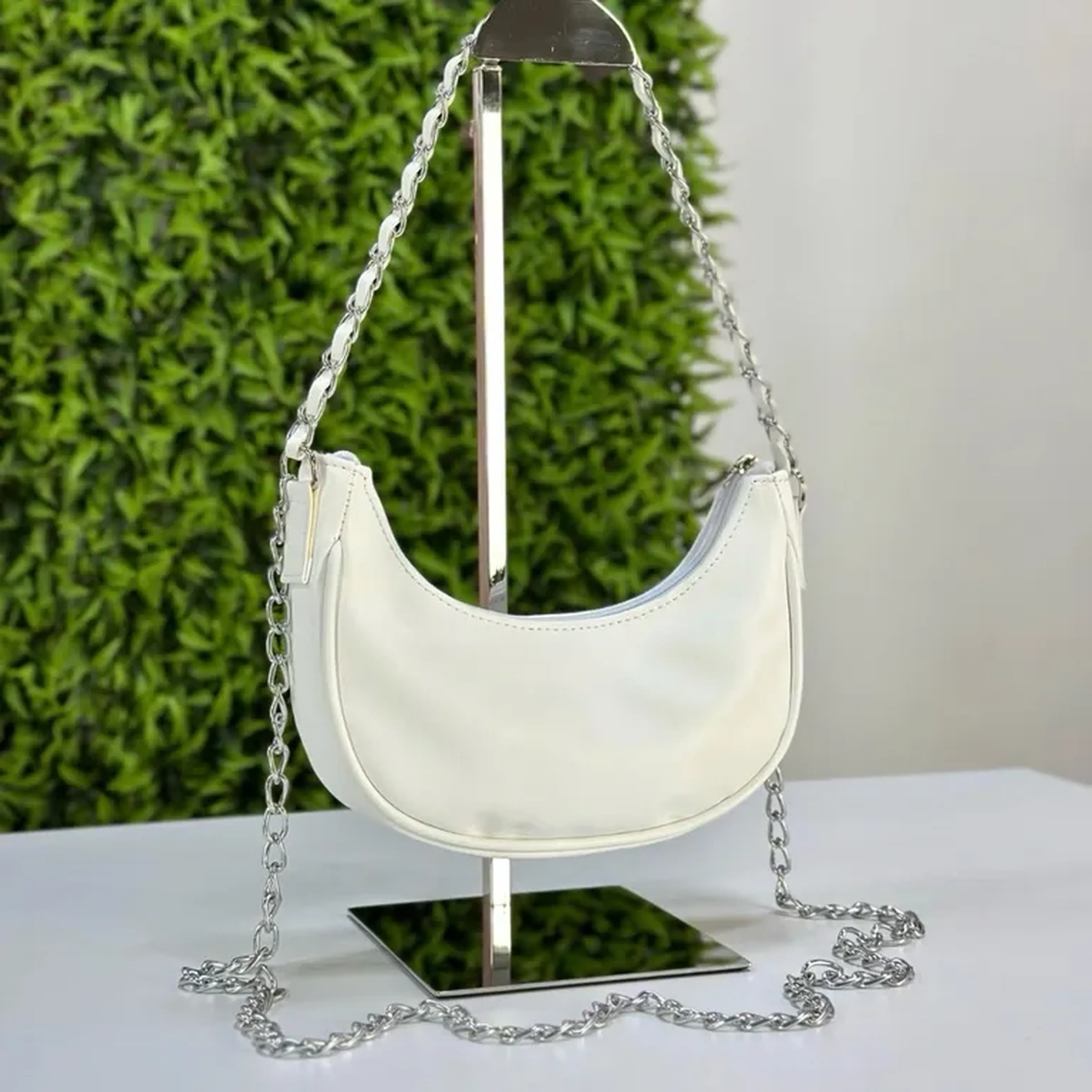 bolsa branca com alça dupla imagem