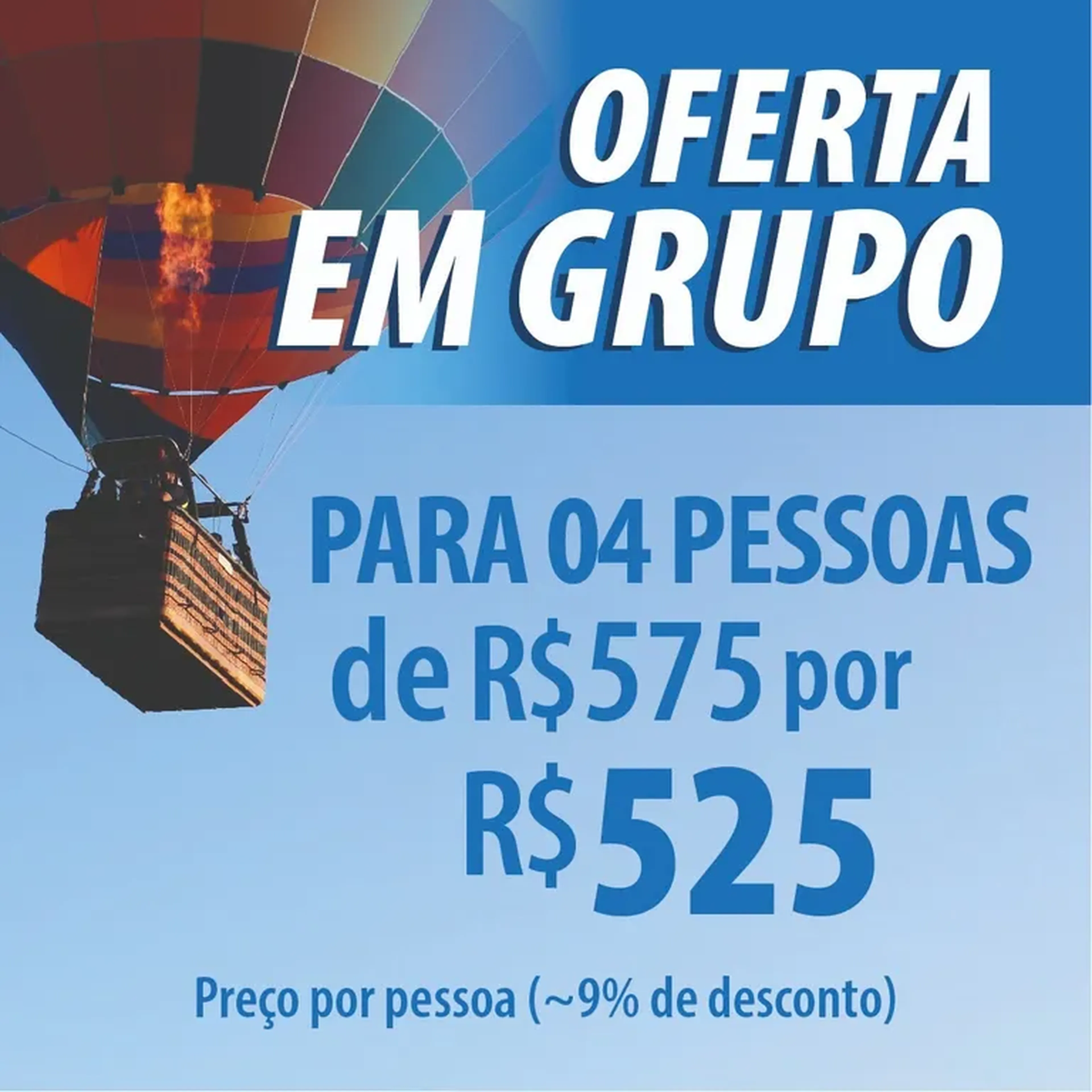 Voo em Grupo - Ticket QUADRUPLO (04 adultos) imagem