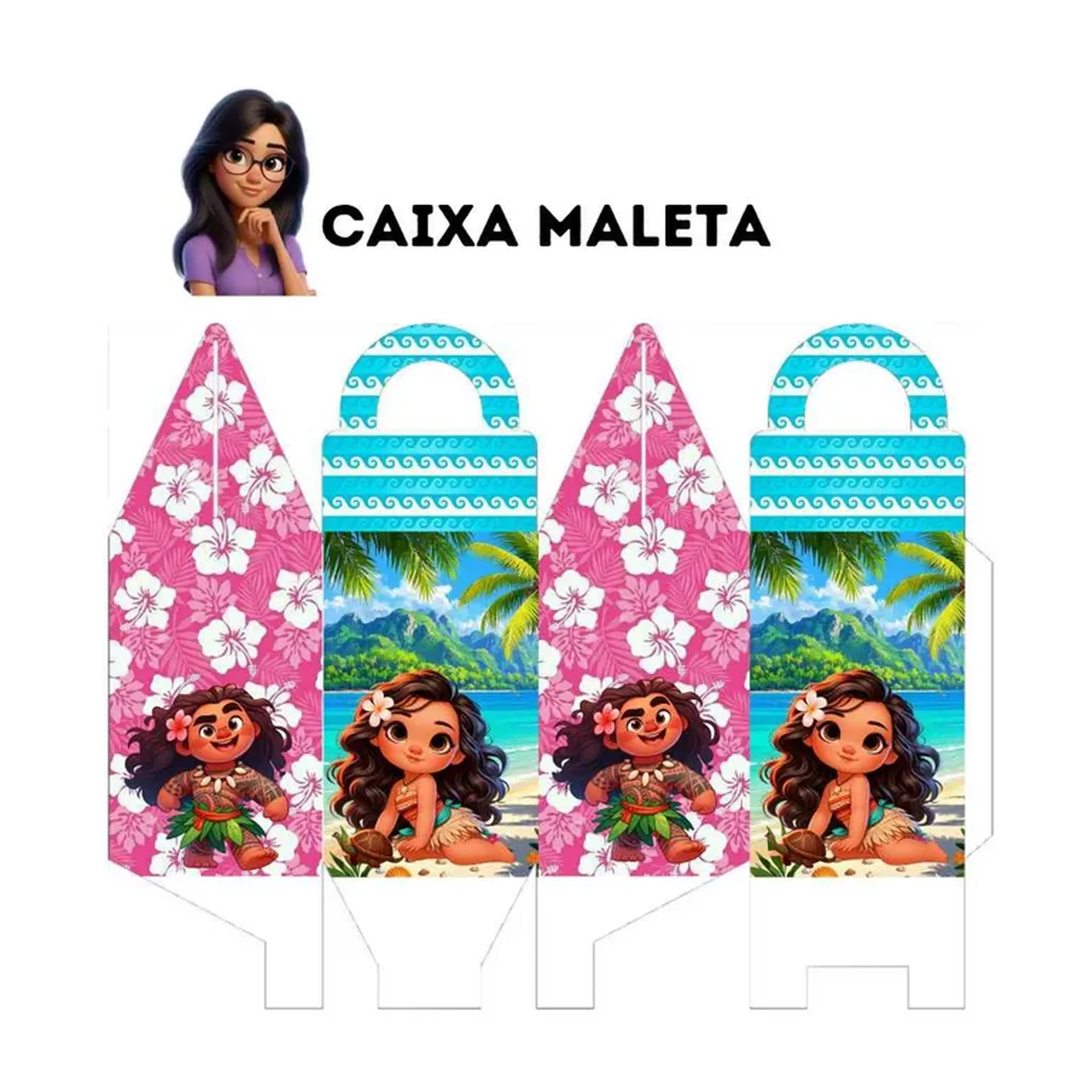 caixa maleta tema Moana imagem