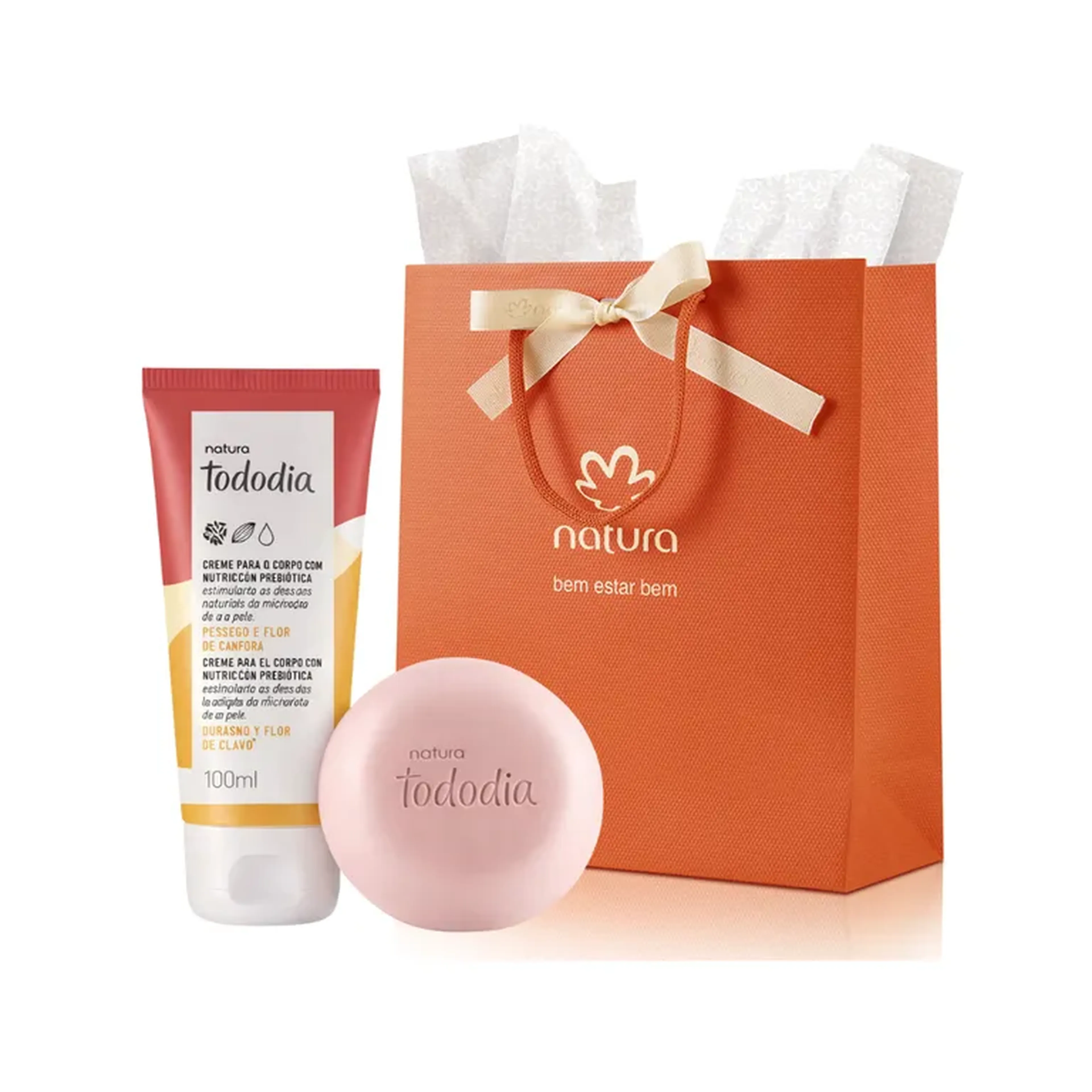 Kit Tododia Hidratante Pêssego e Flor de Cravo 100ml + Sabonete imagem
