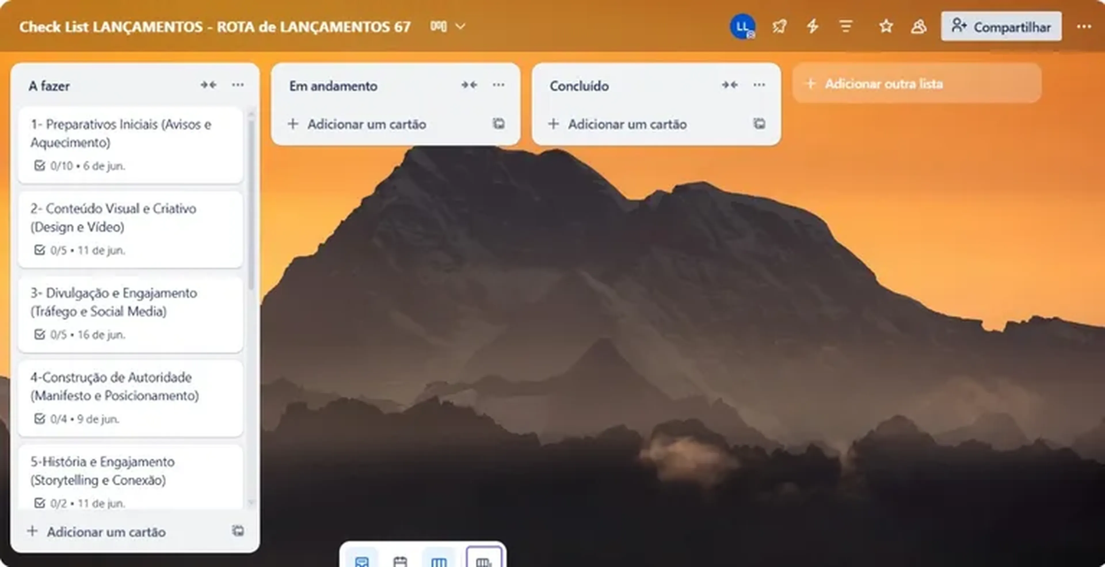 Check List Trello de Lançamentos ROTA de LANÇAMENTOS imagem