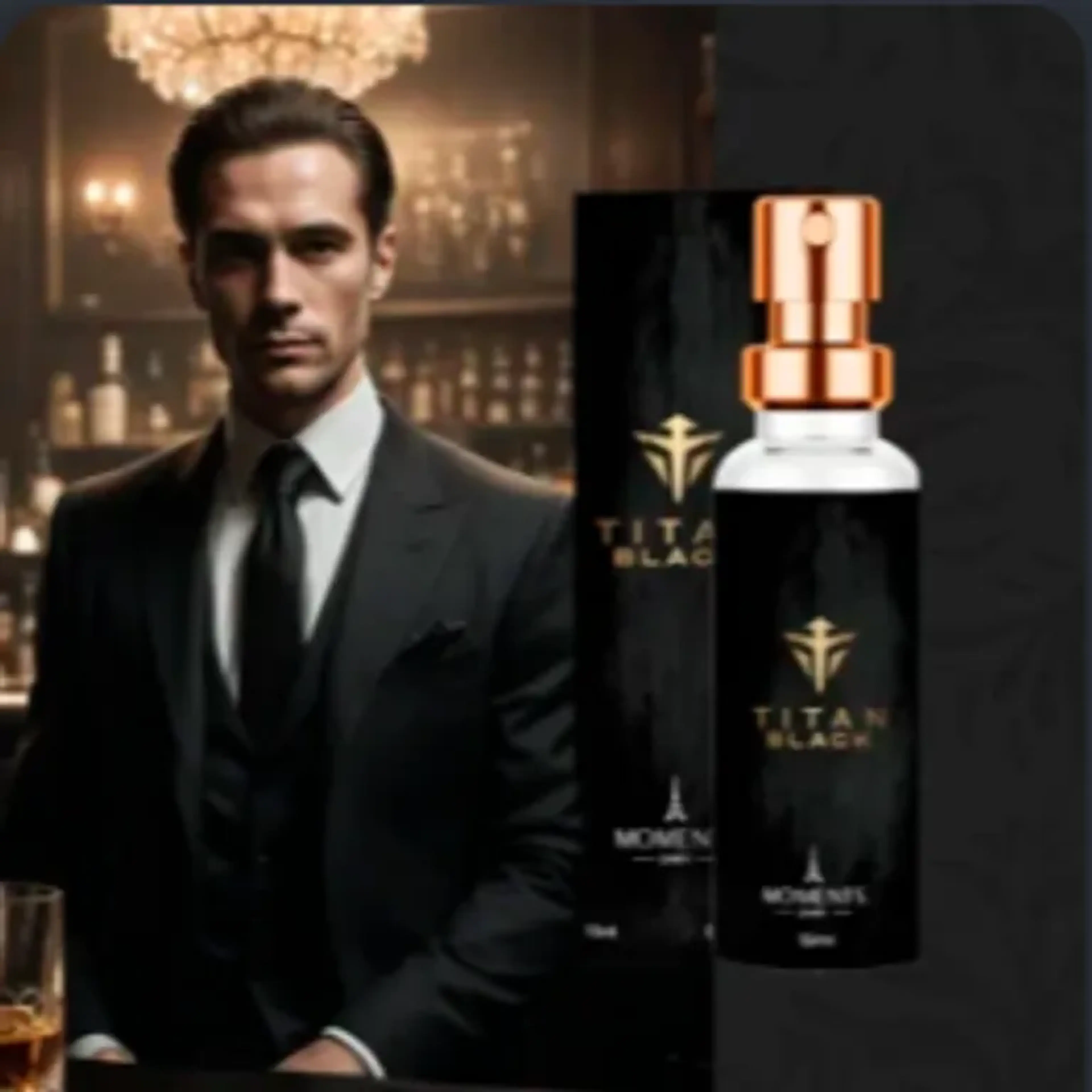 Titan Black –Perfume Masculino Inspirado no Bvlgari Man in Black imagem
