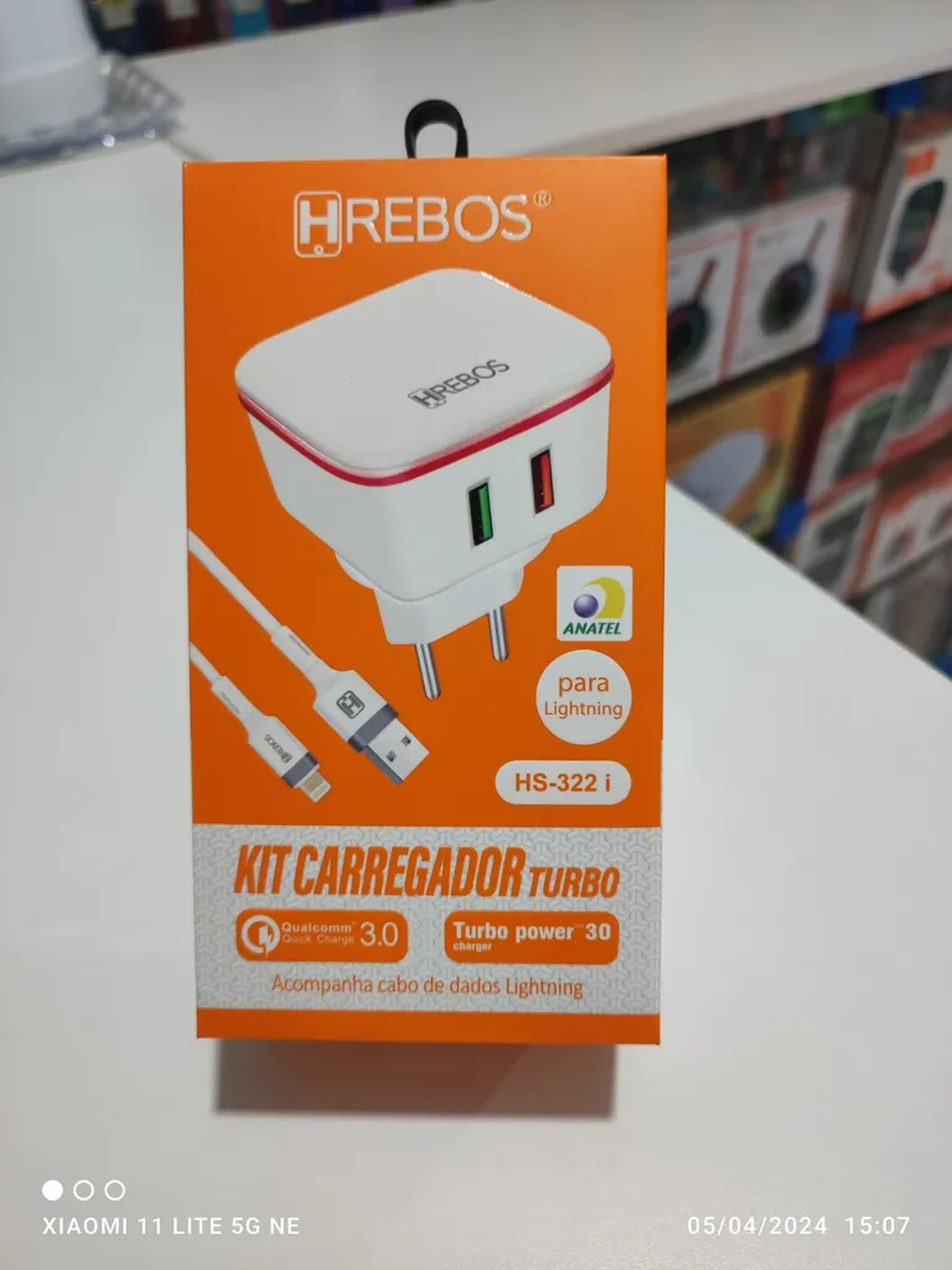 kit de carregador turbo 30w hrebos imagem