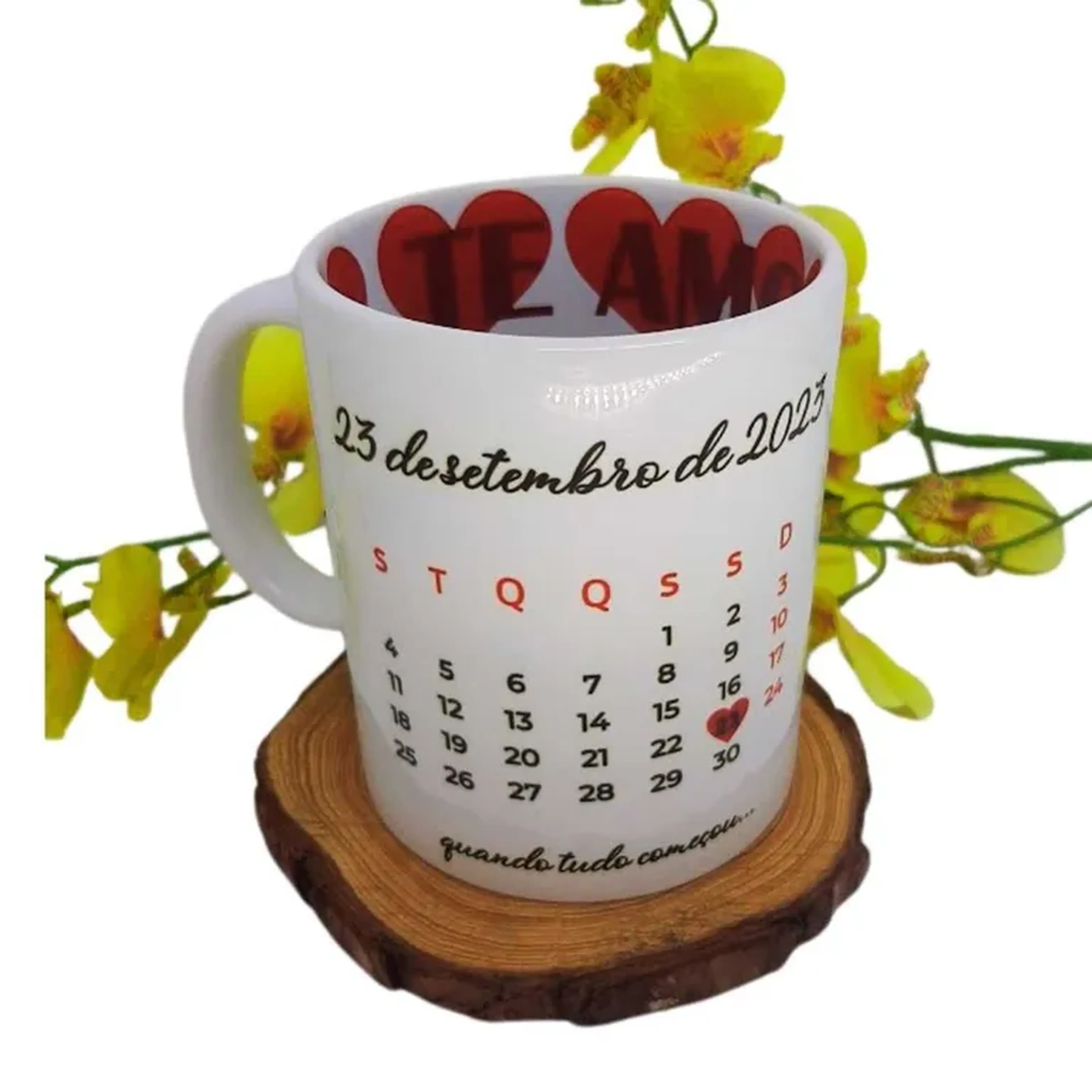 Caneca Personalizada com Interior Eu Te Amo imagem