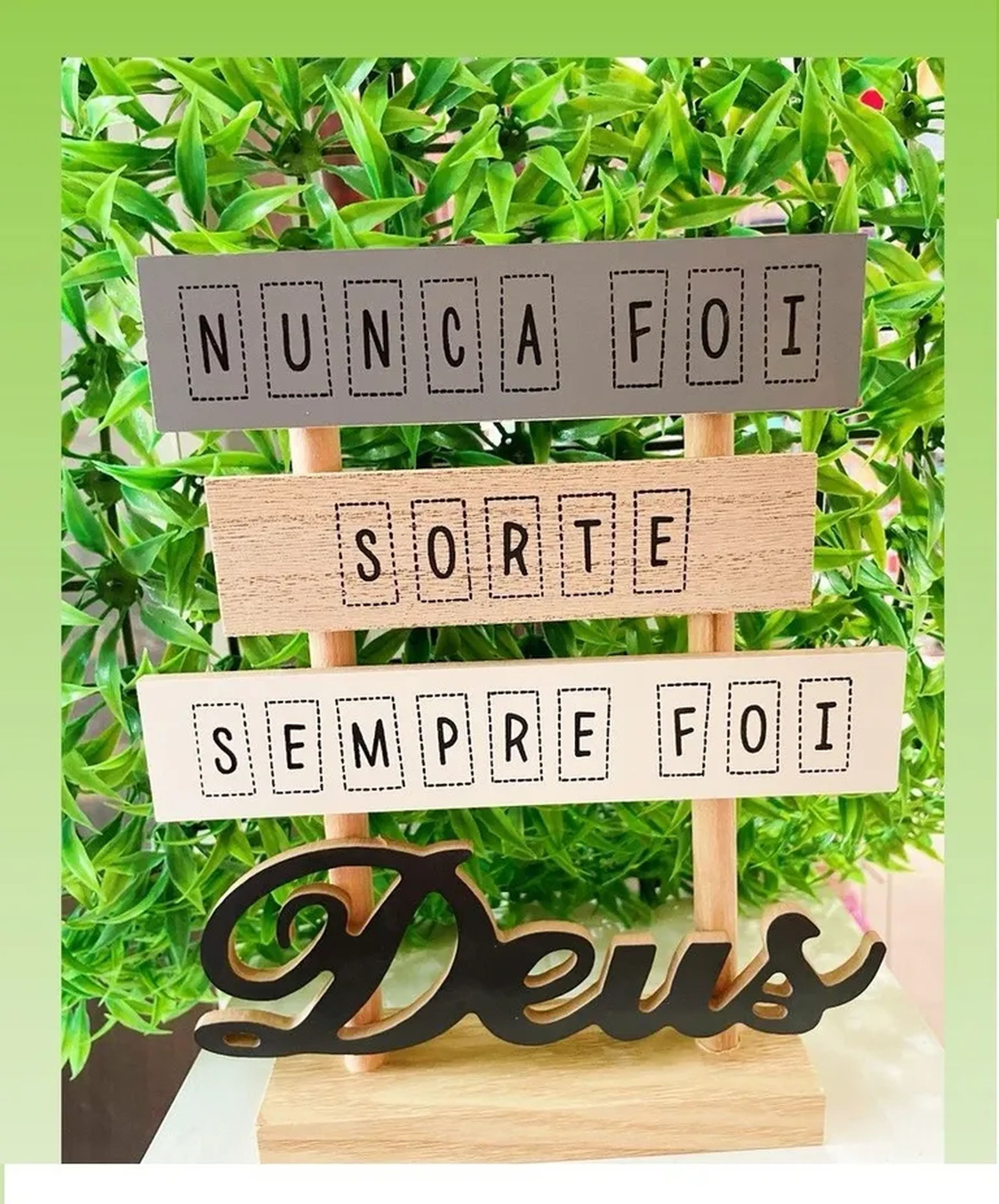 Placa Decorativa de Madeira 25cm imagem