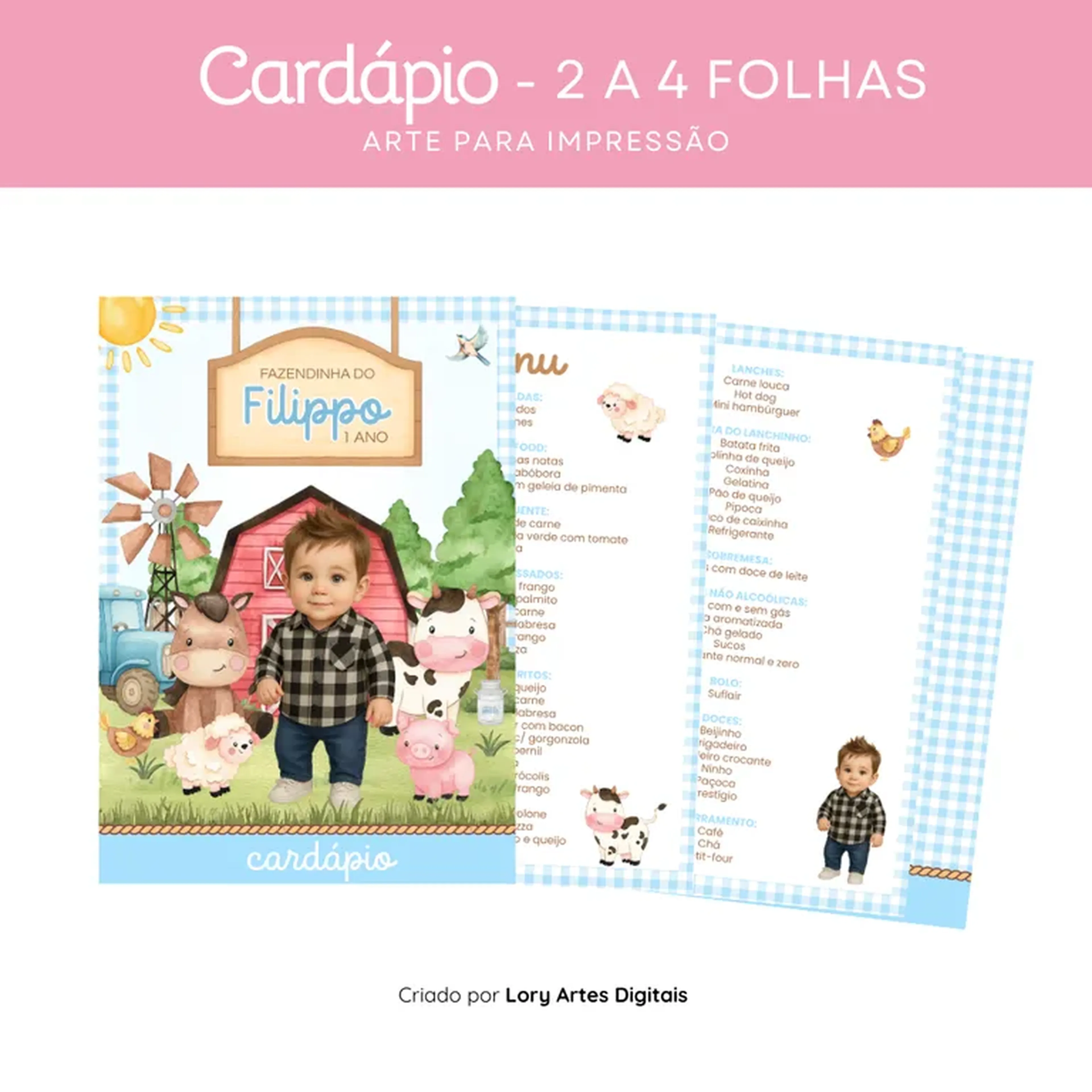 Cardápio – 2 a 4 páginas imagem