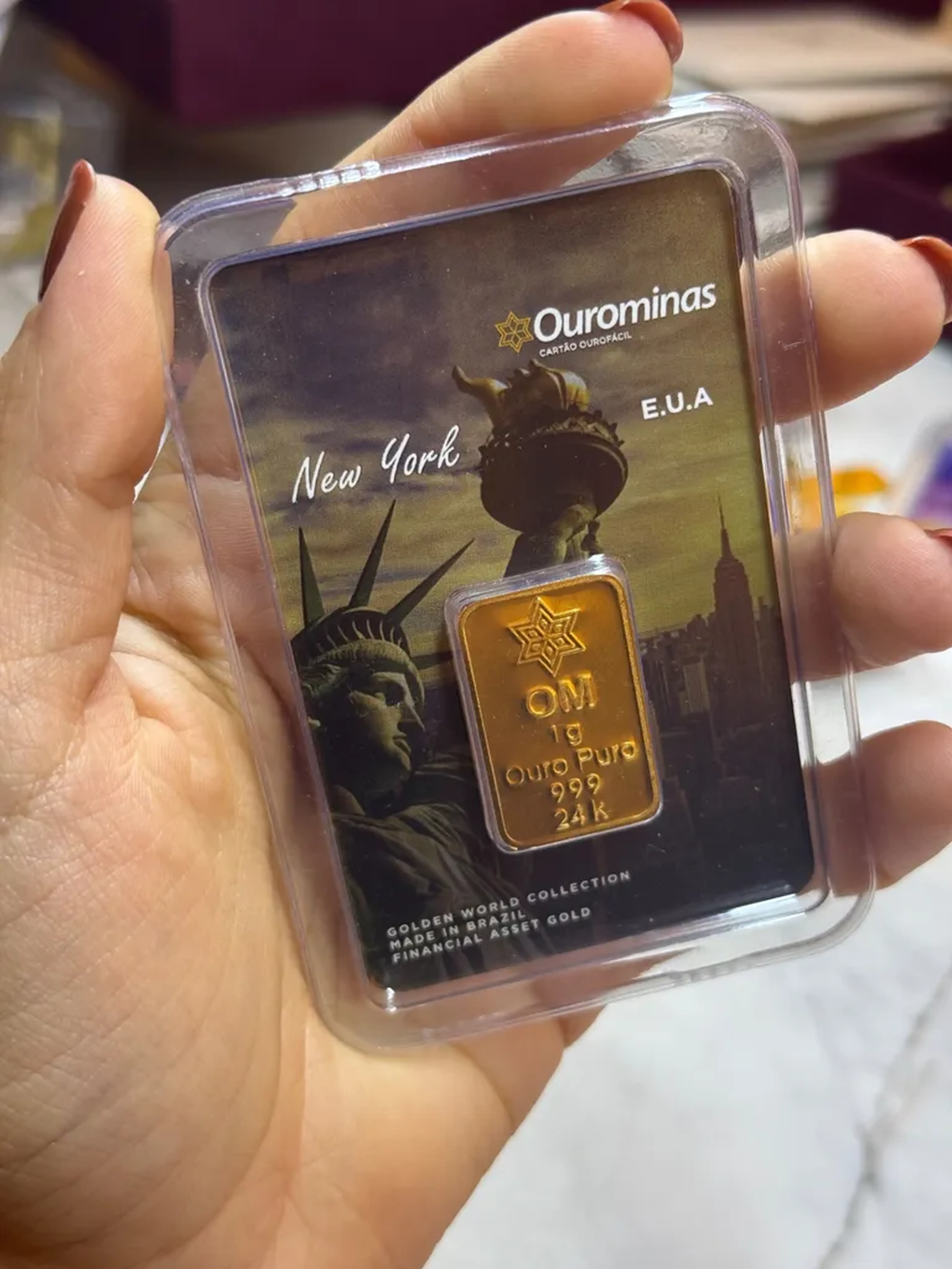 Barra de 1 g 24k Nova York E.U.A imagem