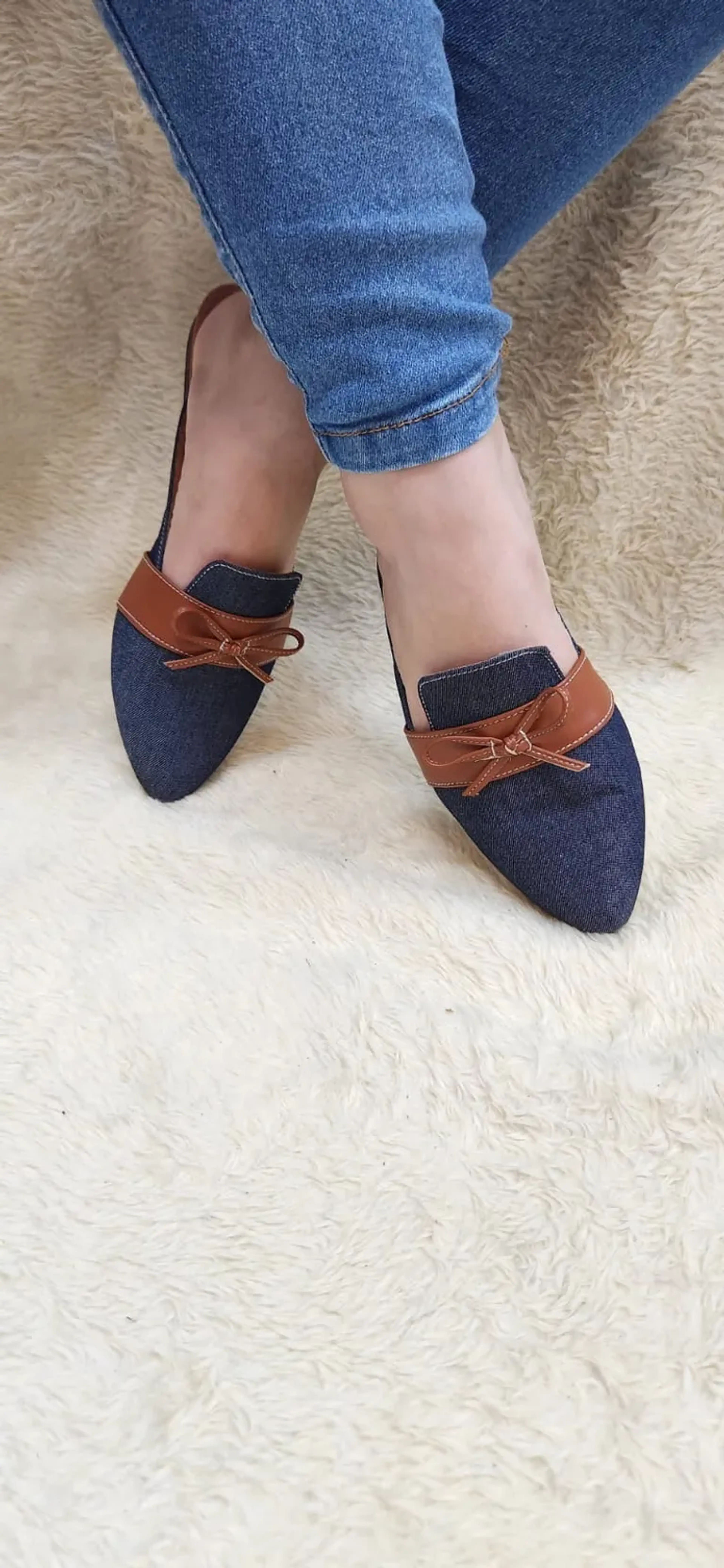 Mule feminino Jeans. (cód:15) imagem