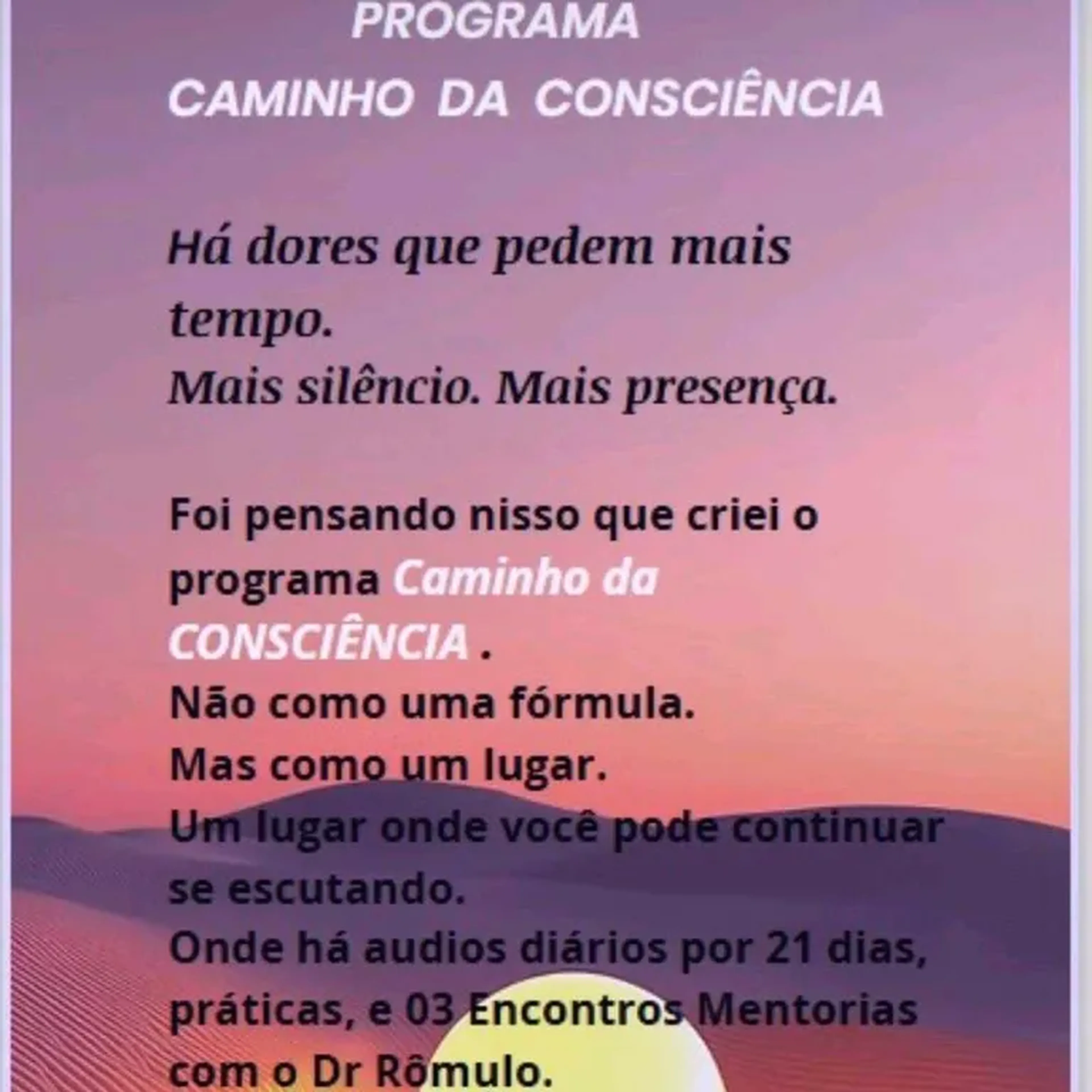 Programa CAMINHO DA CONSCIÊNCIA imagem