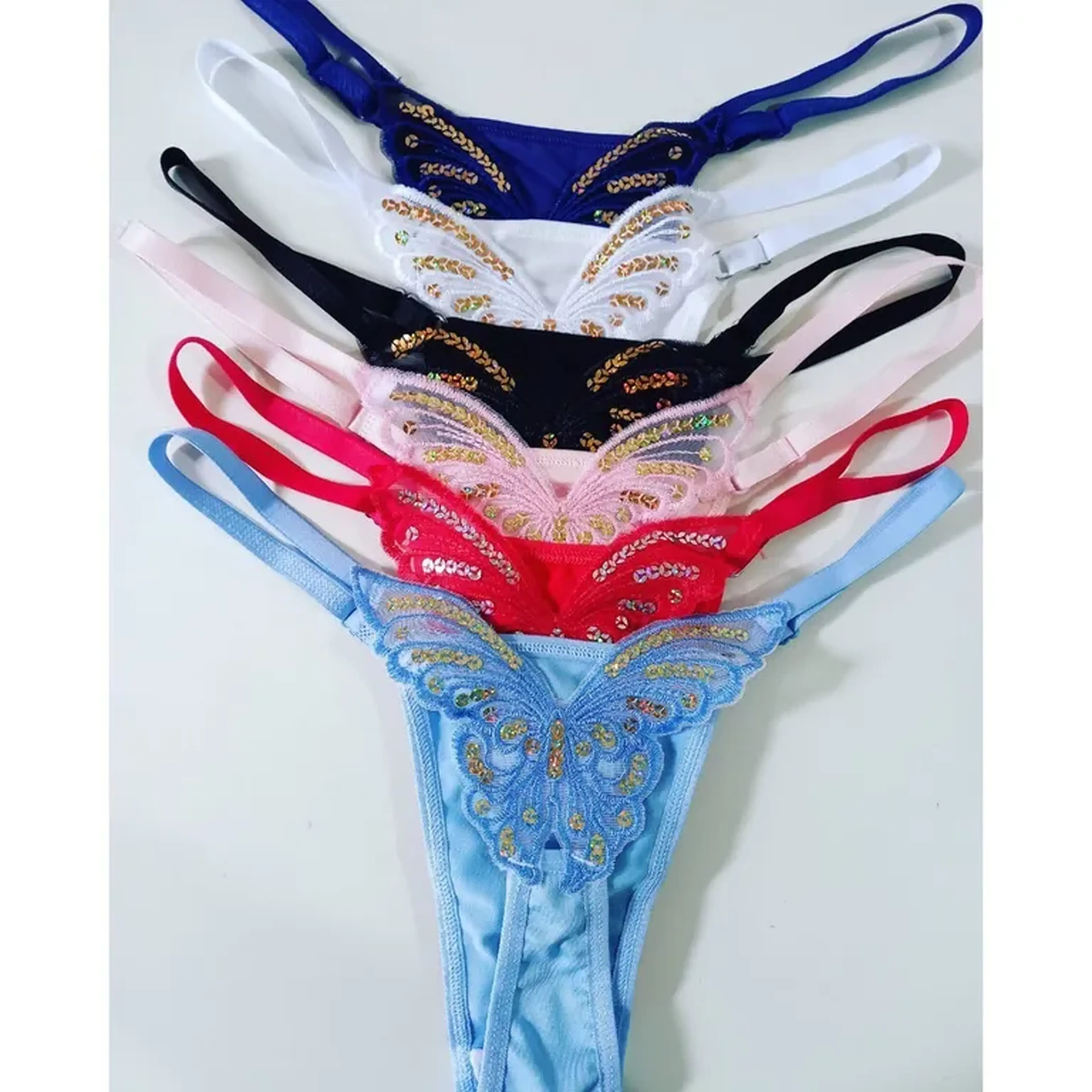 Calcinha Tanga regulagem fio dental sexy borboleta tamanho:único imagem