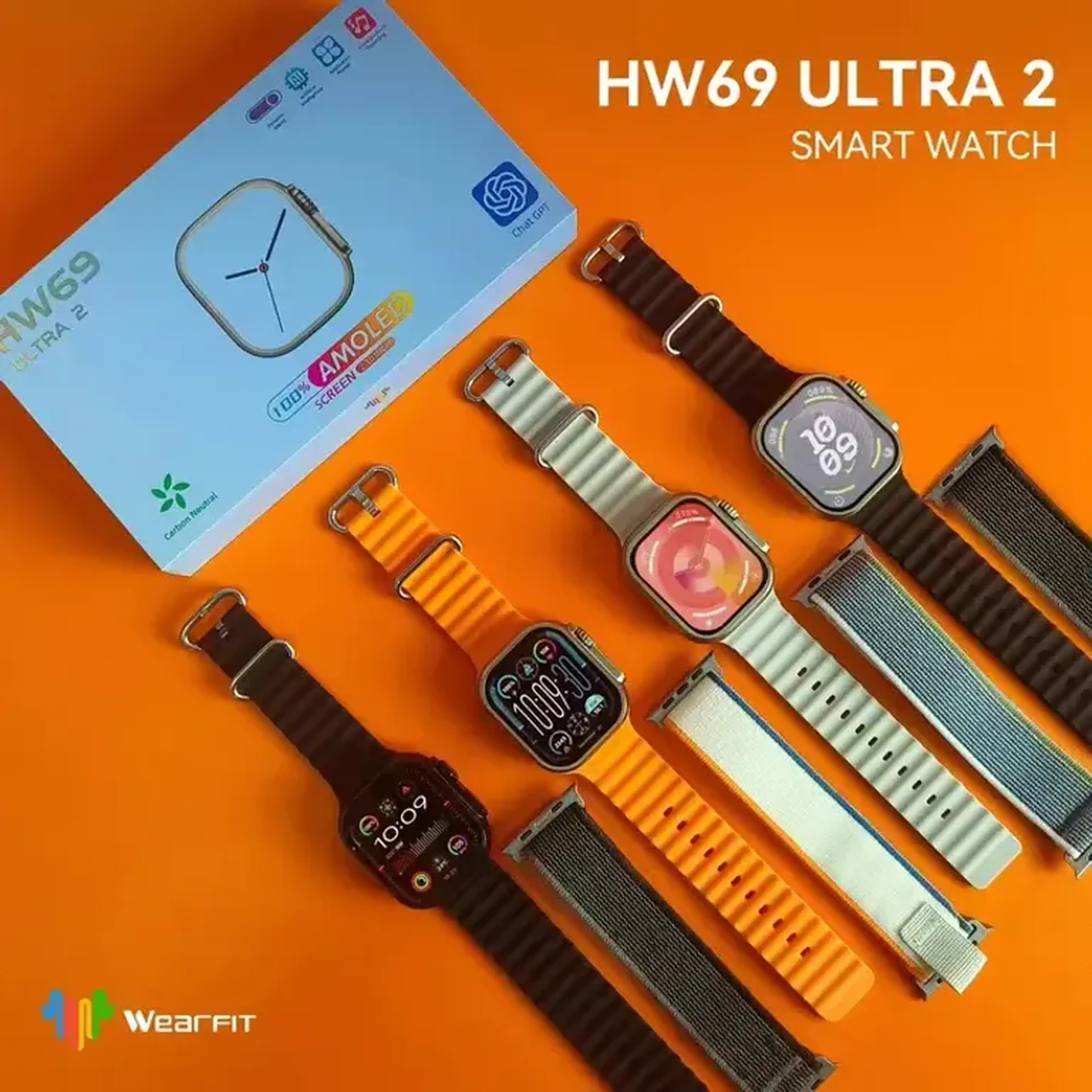 Smartwatch Hw69 Ultra 2 Amoled Serie 9 2GB Memoria imagem