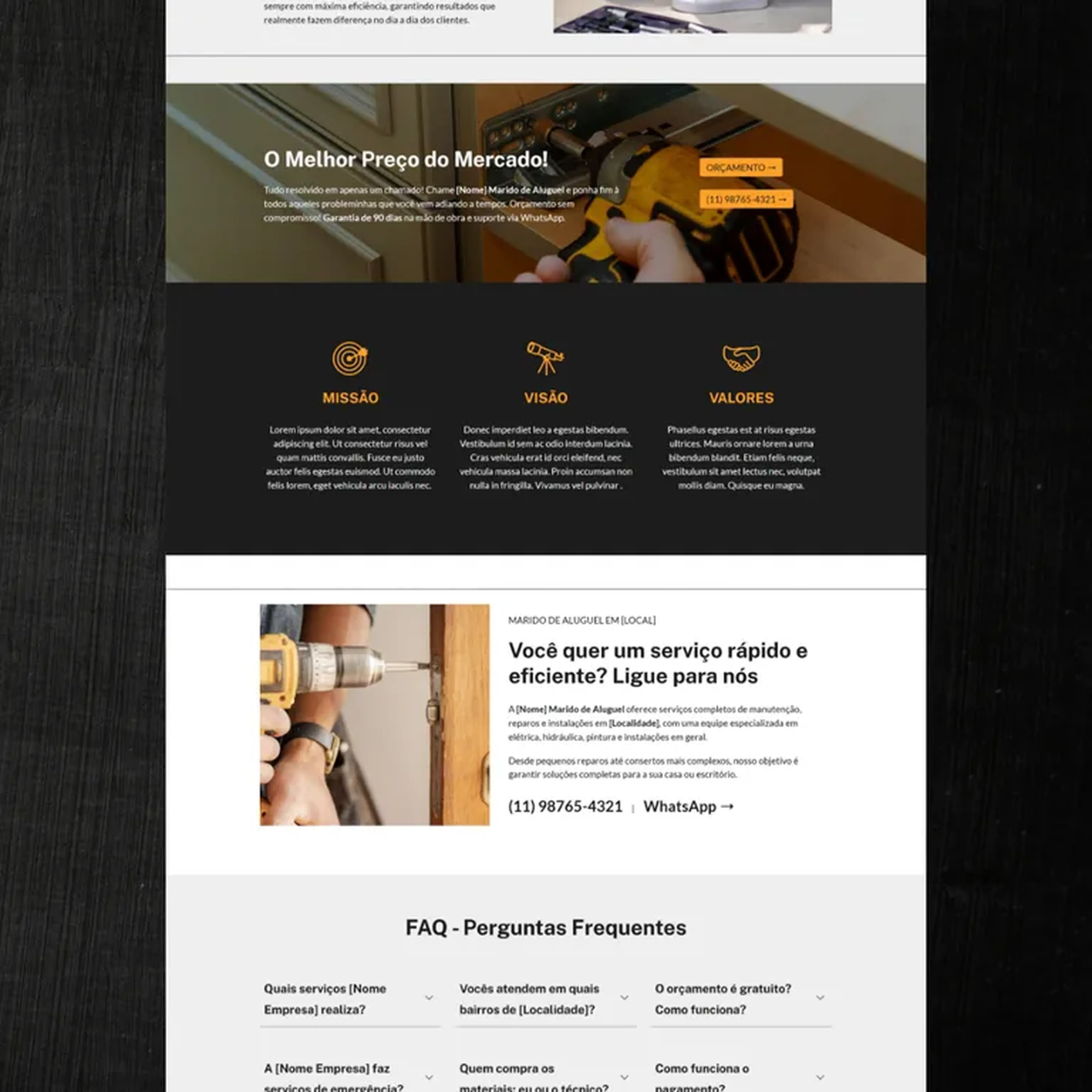 Template MARIDO DE ALUGUEL Google Sites imagem