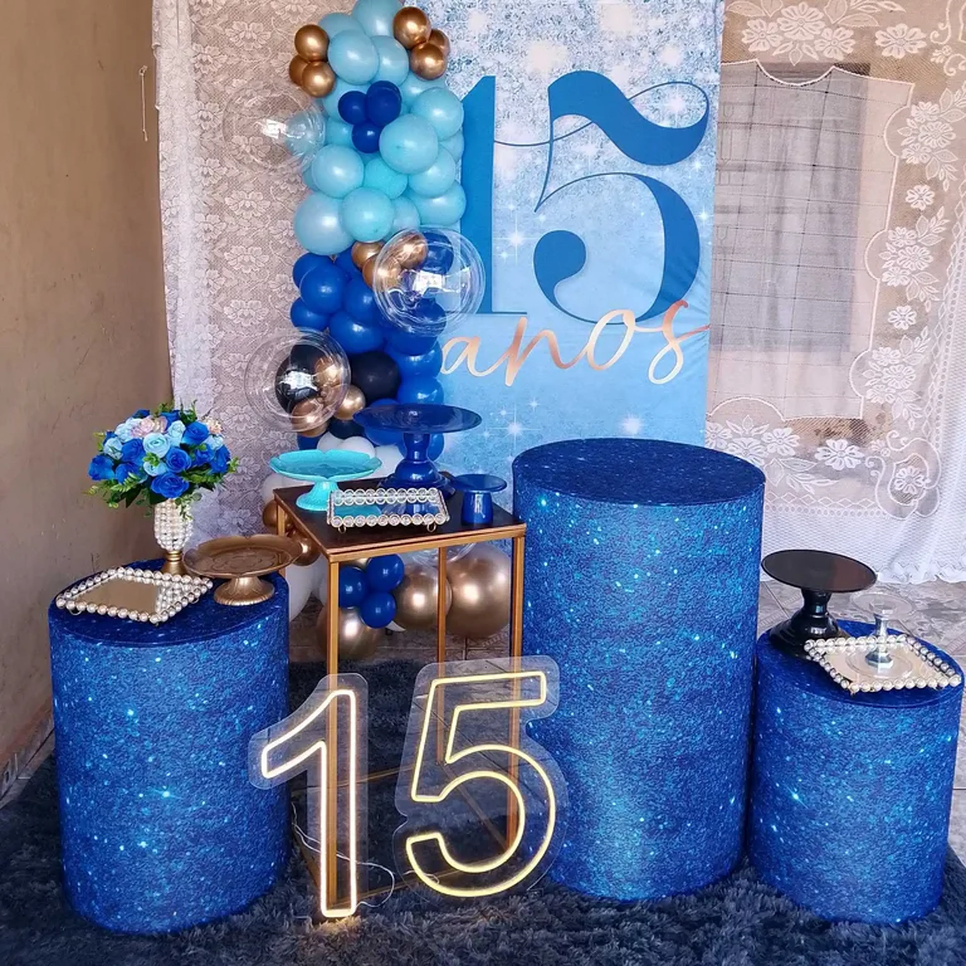 Decoração 15 anos lantejoulas imagem