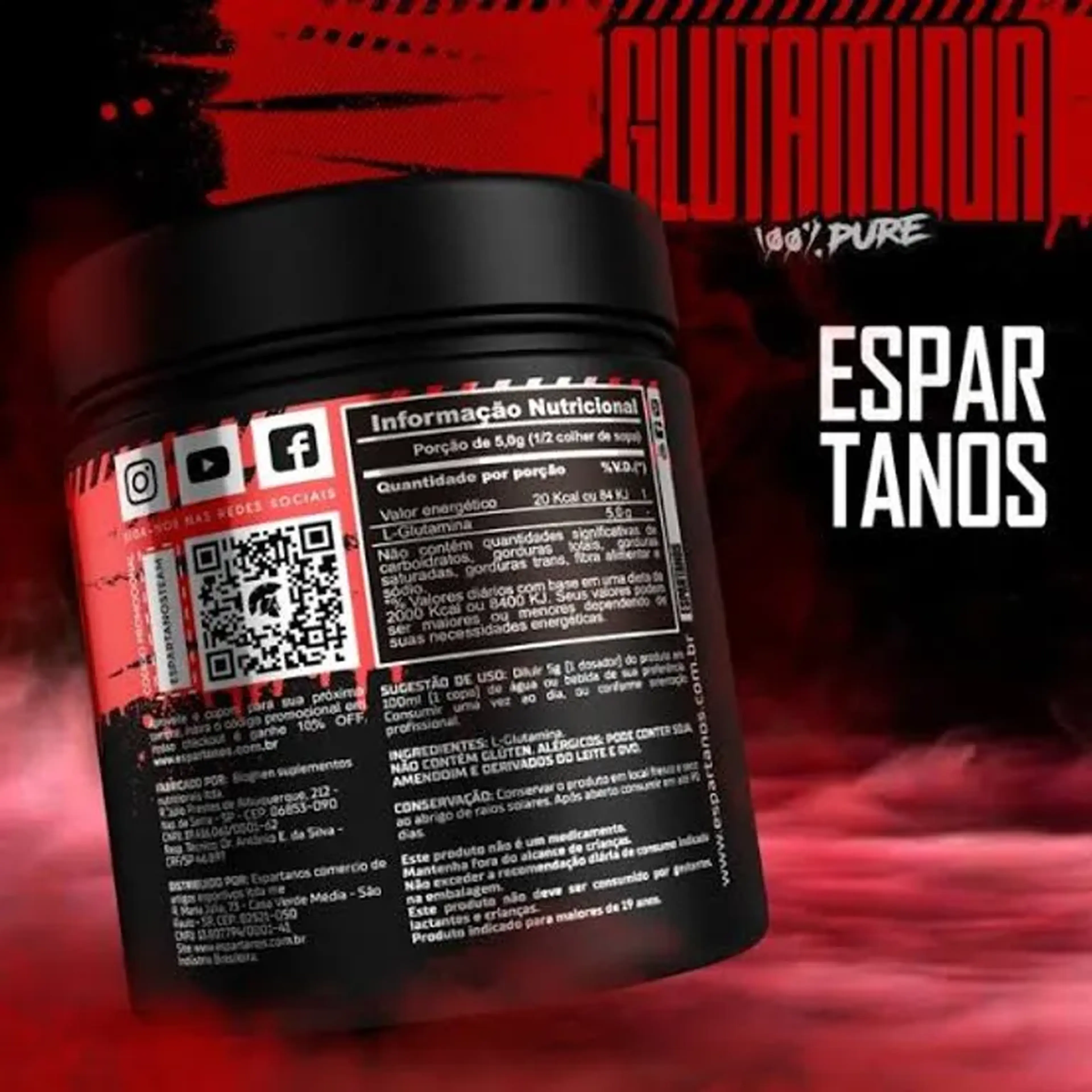 GLUTAMINA 100% PURA ESPARTANOS imagem