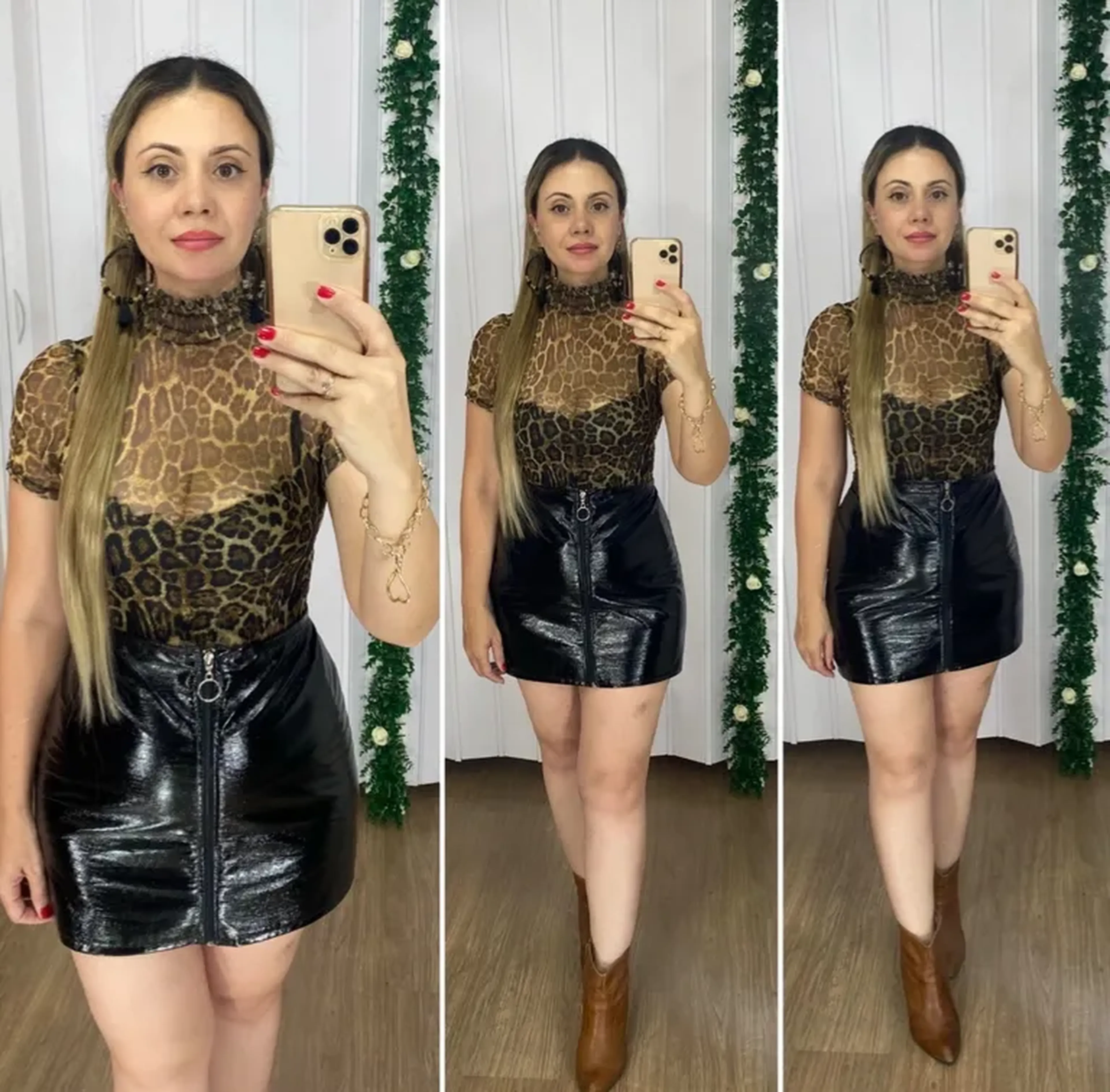 Body de tule animal print imagem