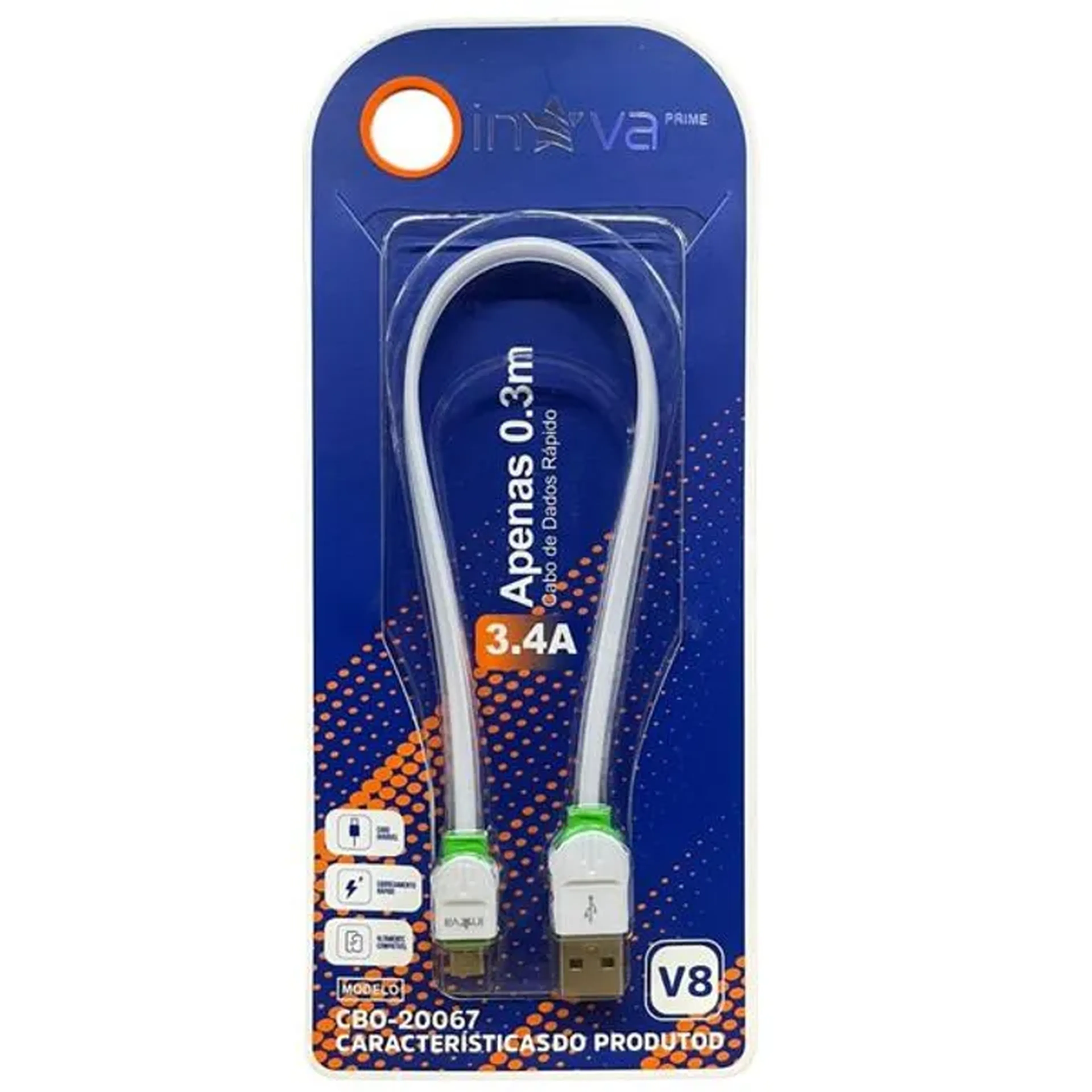 Cabo INOVA - USB Tipo-c - 3.4A - 30 CM - CBO-20068 imagem