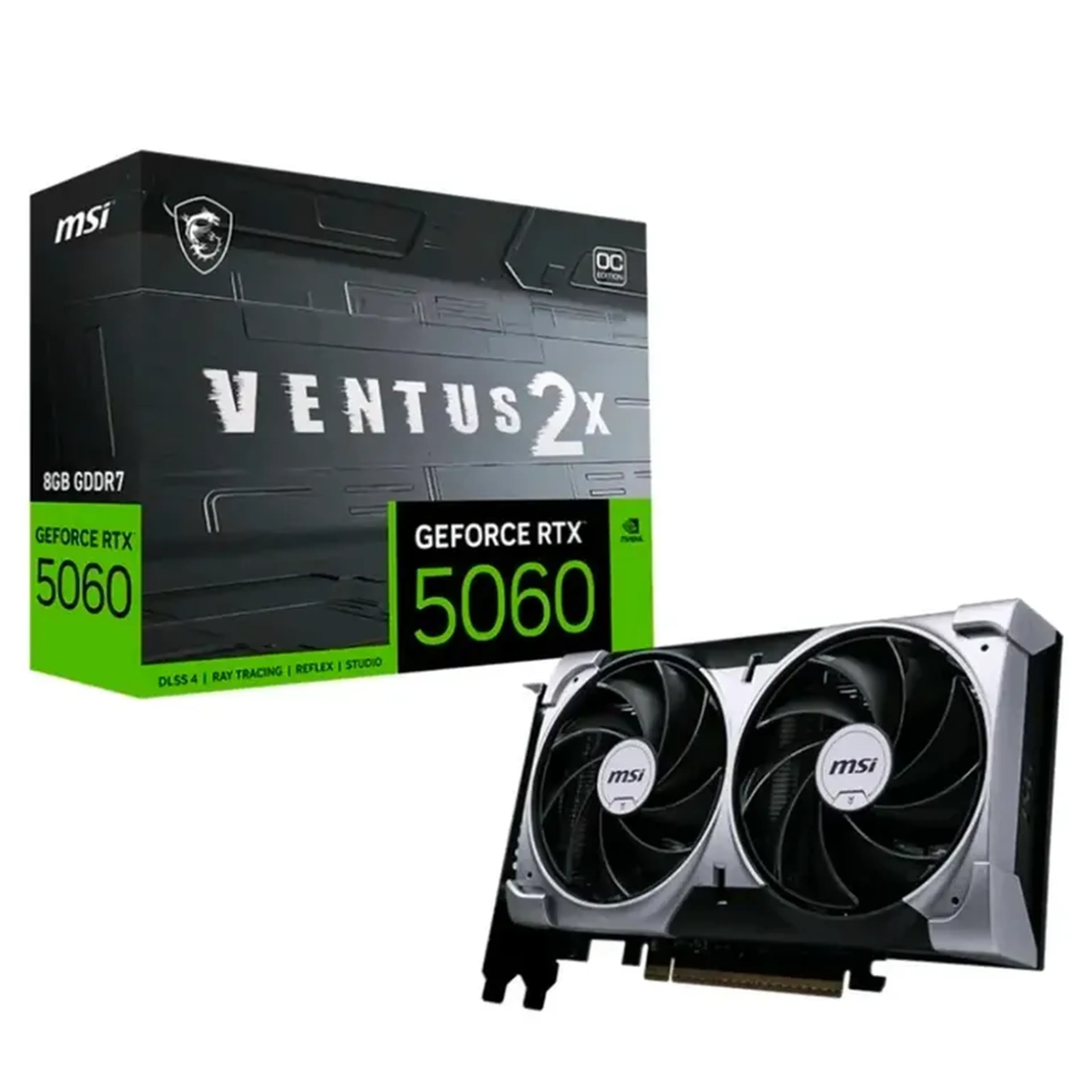 GeForce RTX 5060 Ventus 2X OC, 8GB MSI, GDDR7, 128-bit imagem