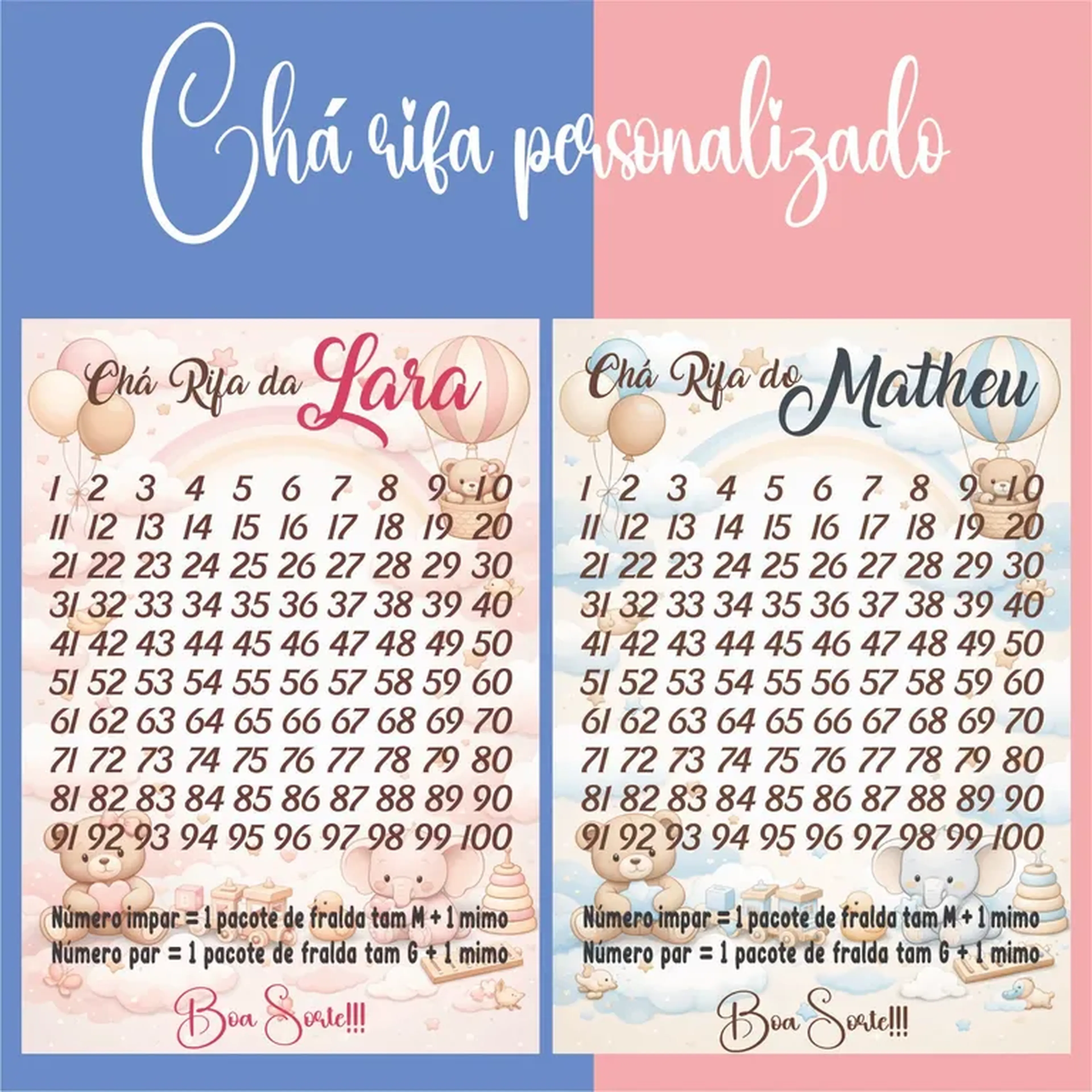 CHA RIFA PERSONALIZADO A5 imagem