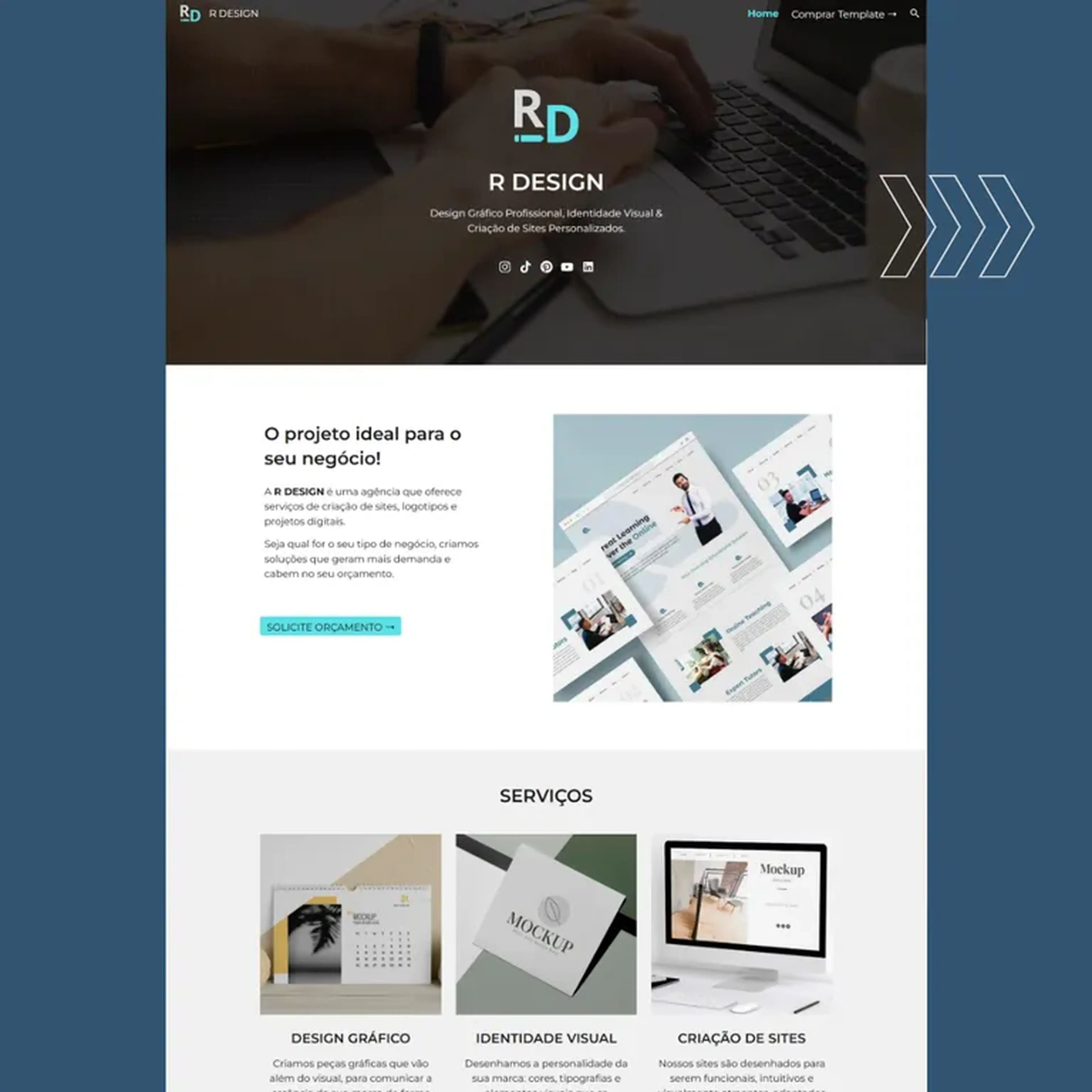 Template PORTFOLIO DESIGNER Google Sites imagem