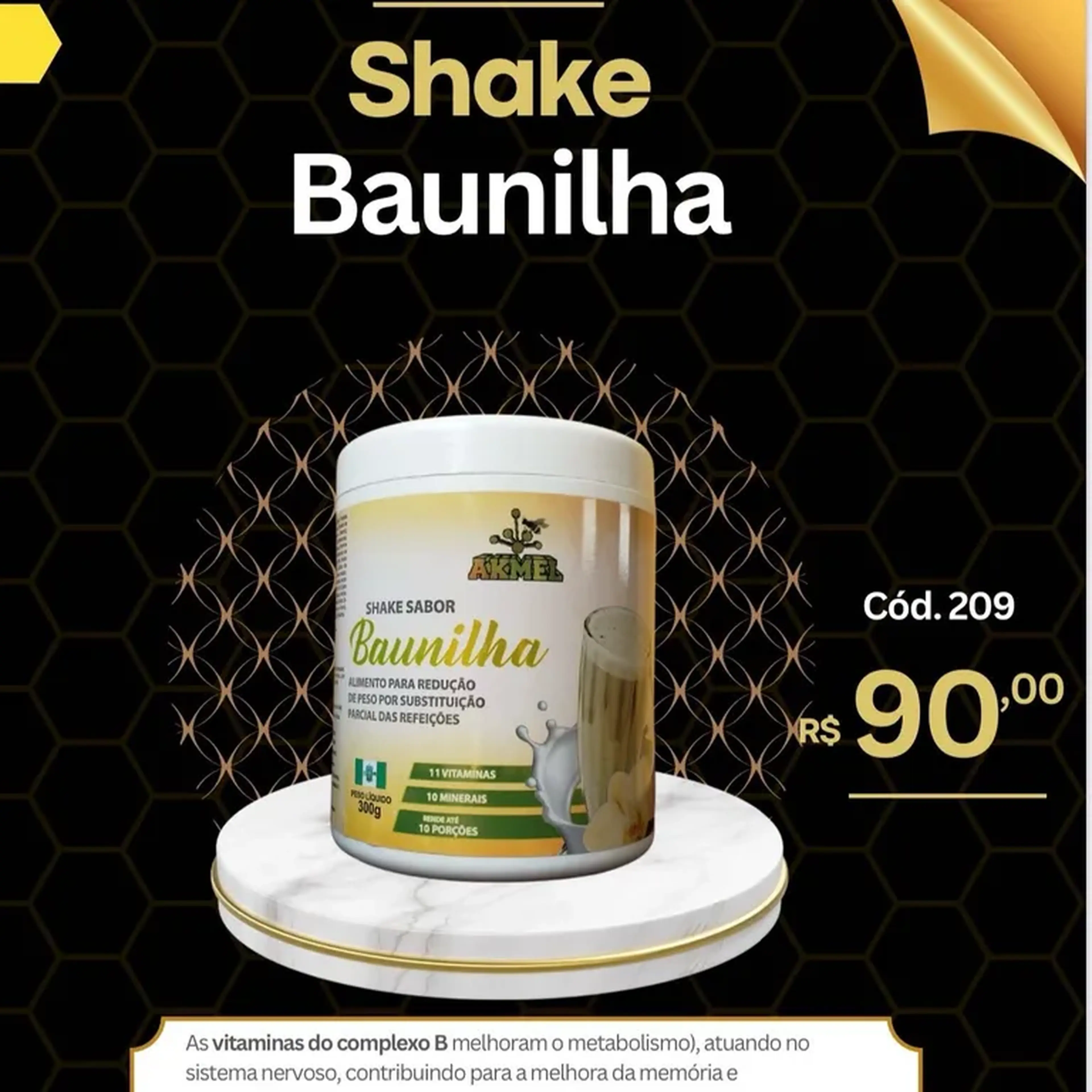 shake de baunilha suplemento alimentar Akmel imagem