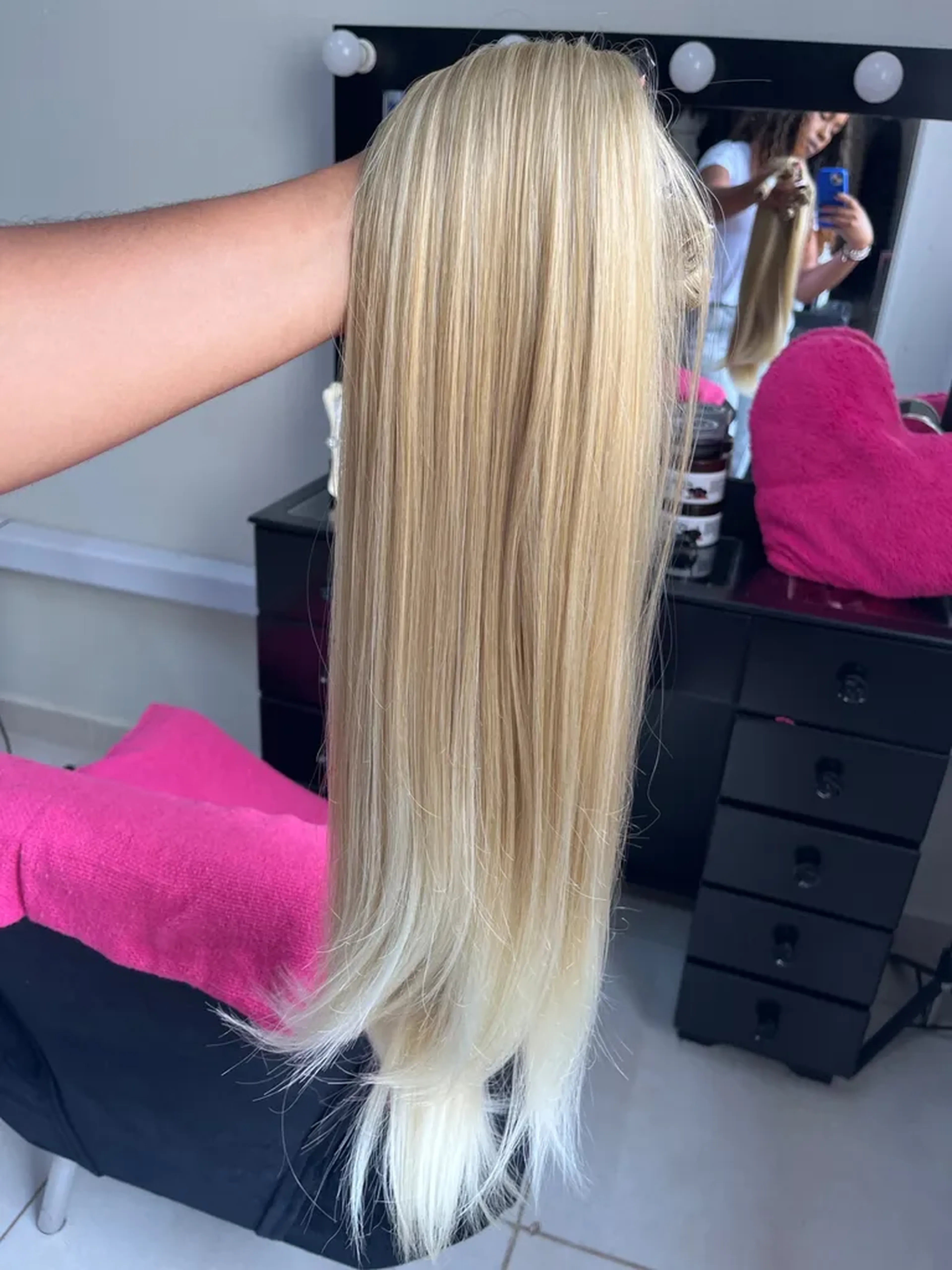 Liso ponta curva loiro 75cm - 300gramas imagem