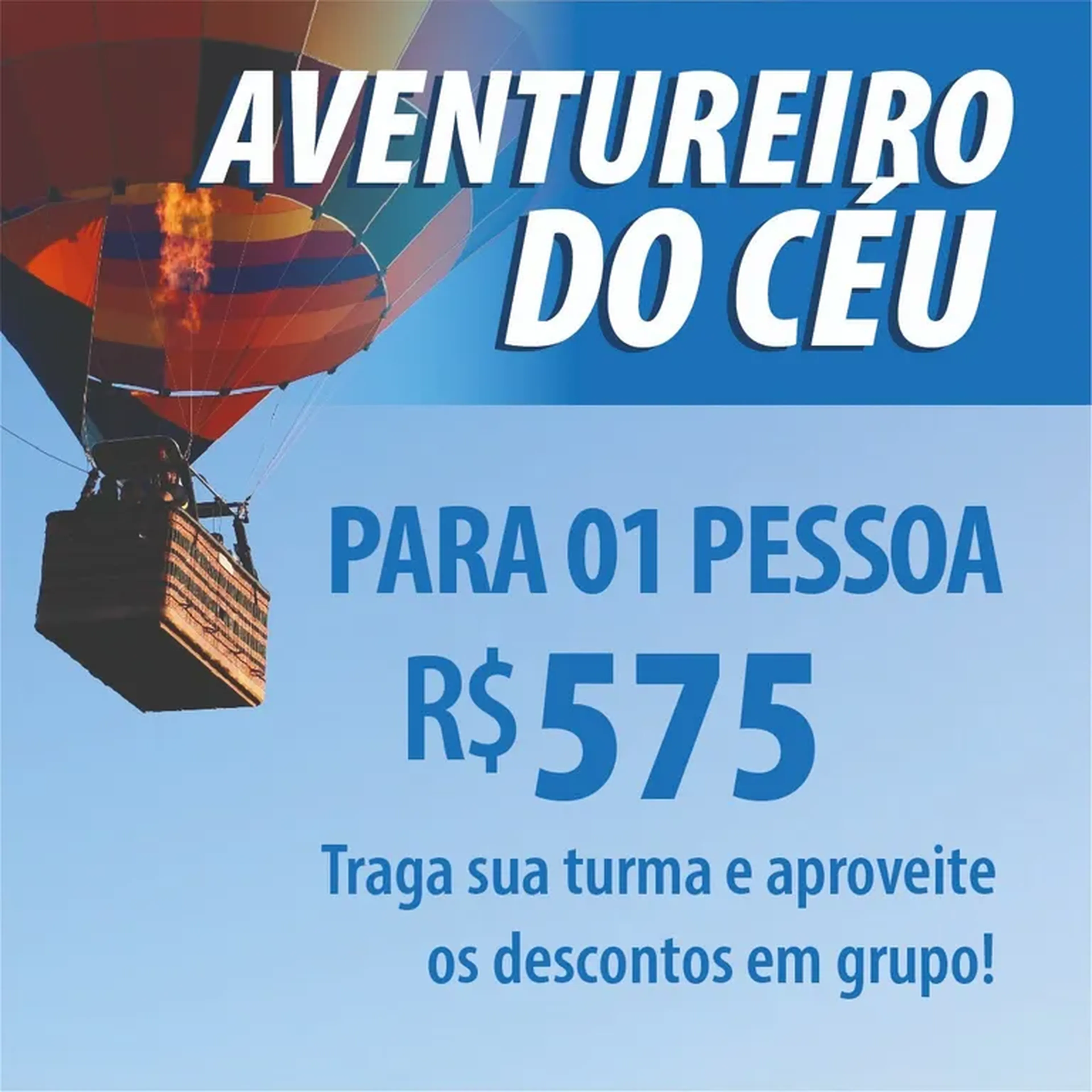Voo em Grupo - Ticket INDIVIDUAL (01 adulto) imagem