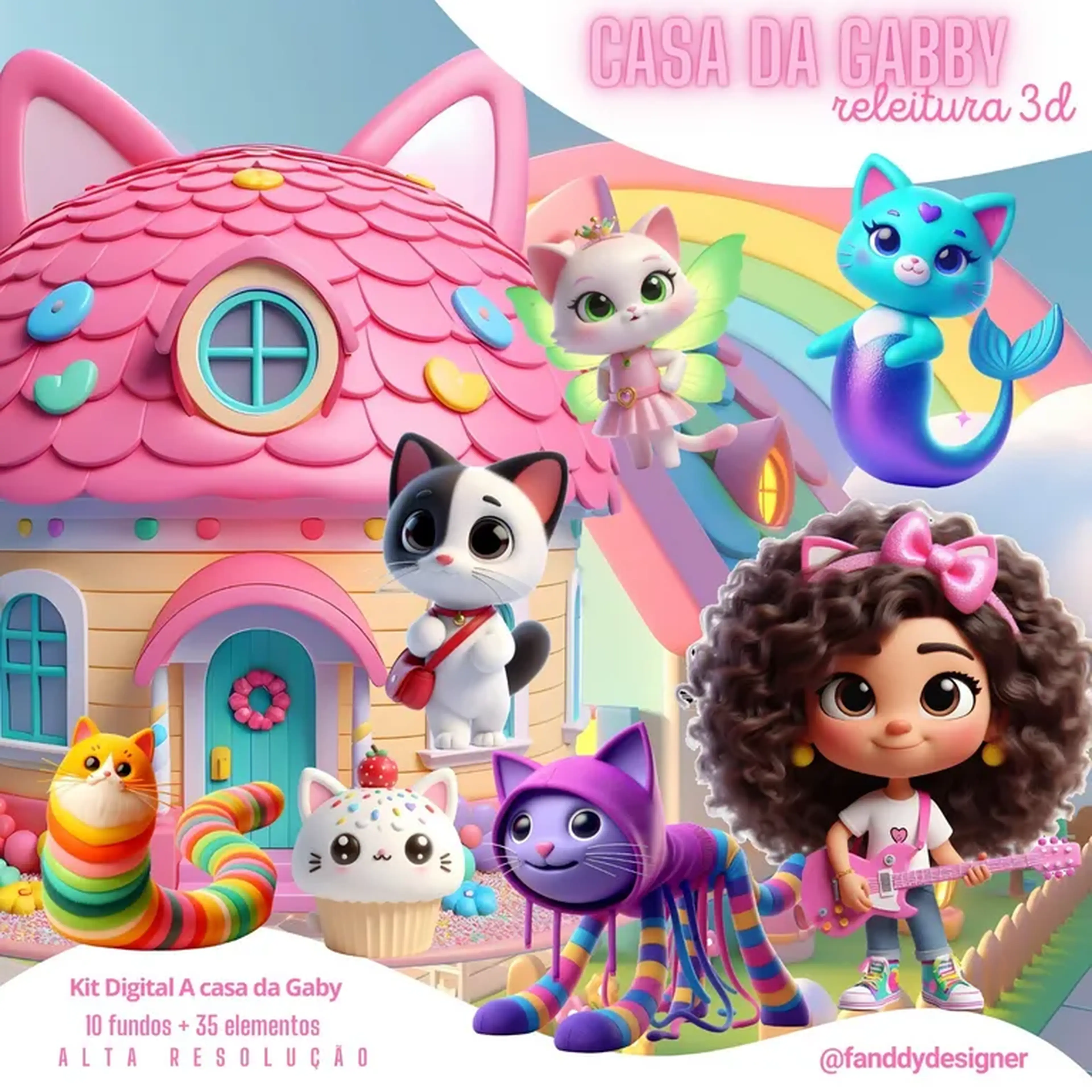 Kit Digital 3D Casa Mágica da Gabby imagem