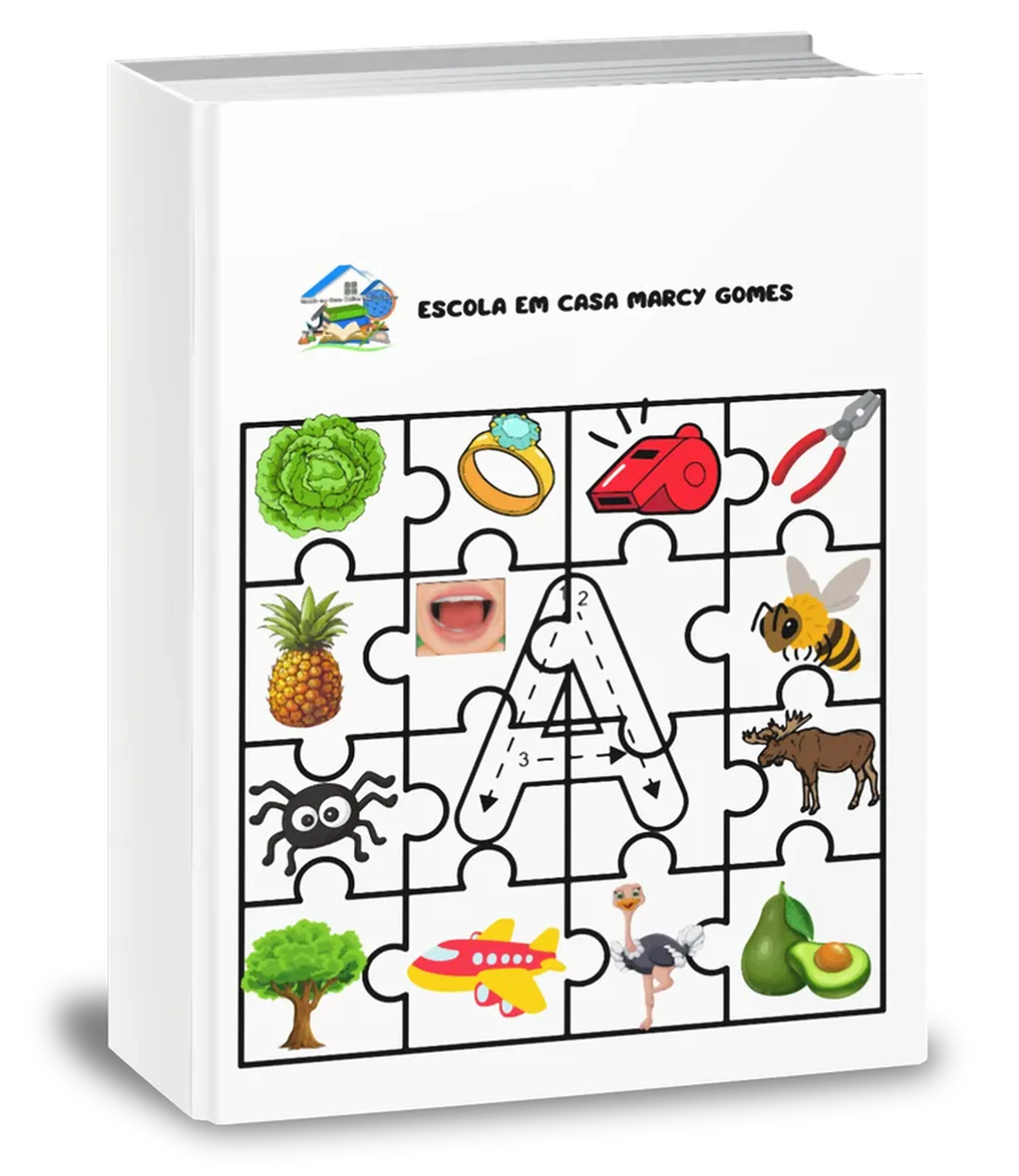Quebra-Cabeça de Vogais - 6 Páginas em PDF imagem