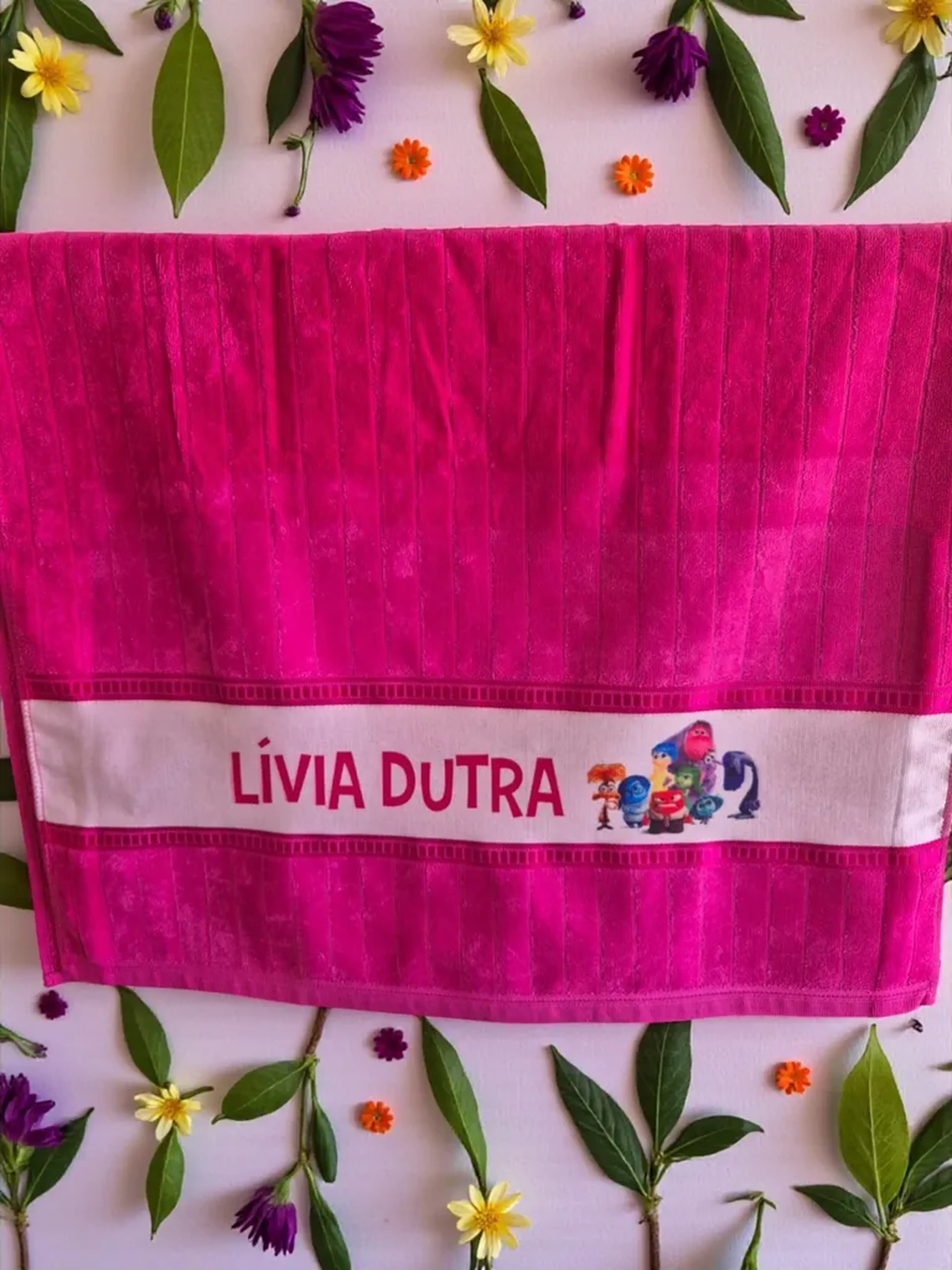 Toalha Banho Rosa Pink Personalizada tam:70x140cm imagem