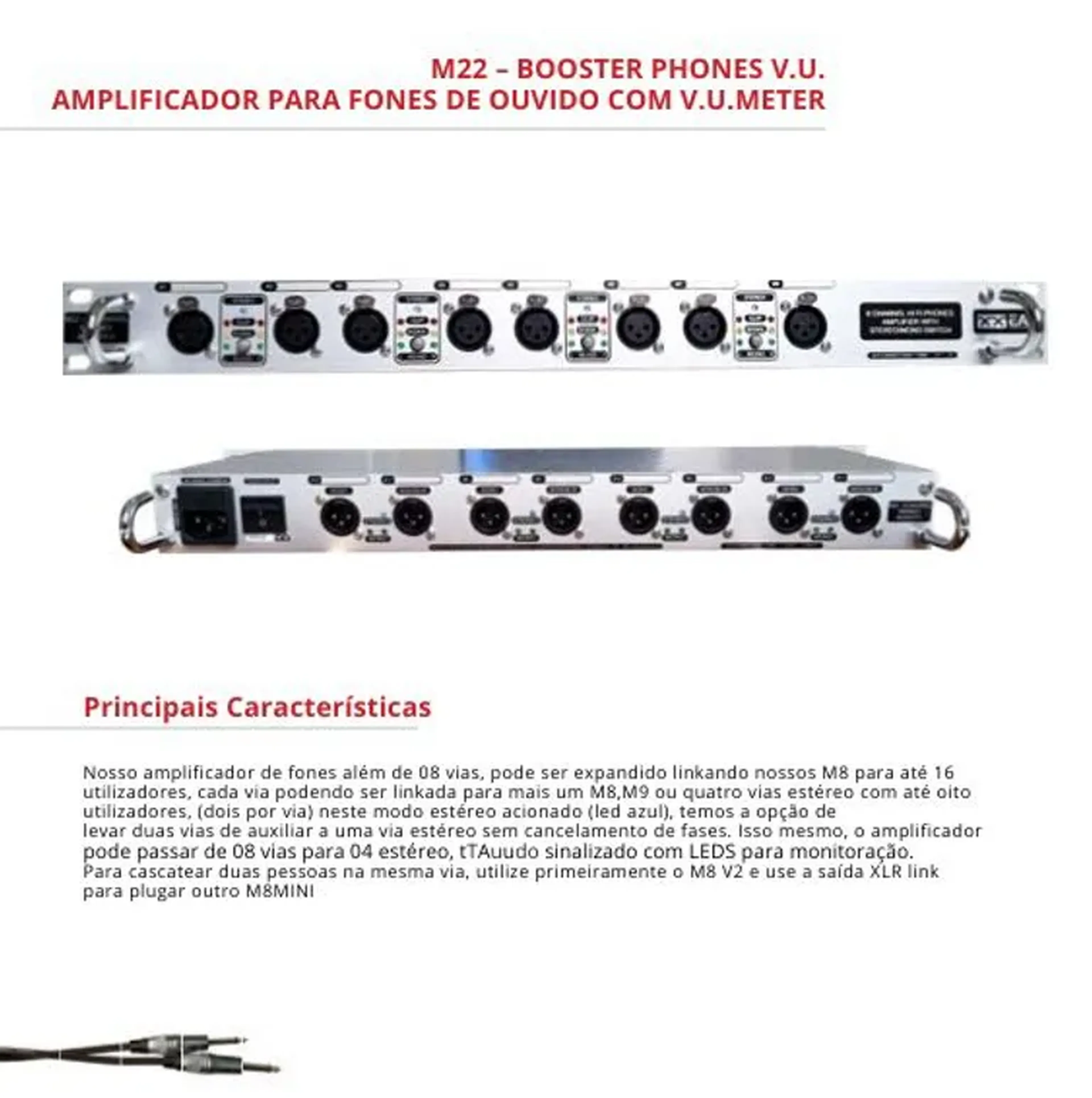 M22 AMPLIFICADOR DE FONES 8CH imagem