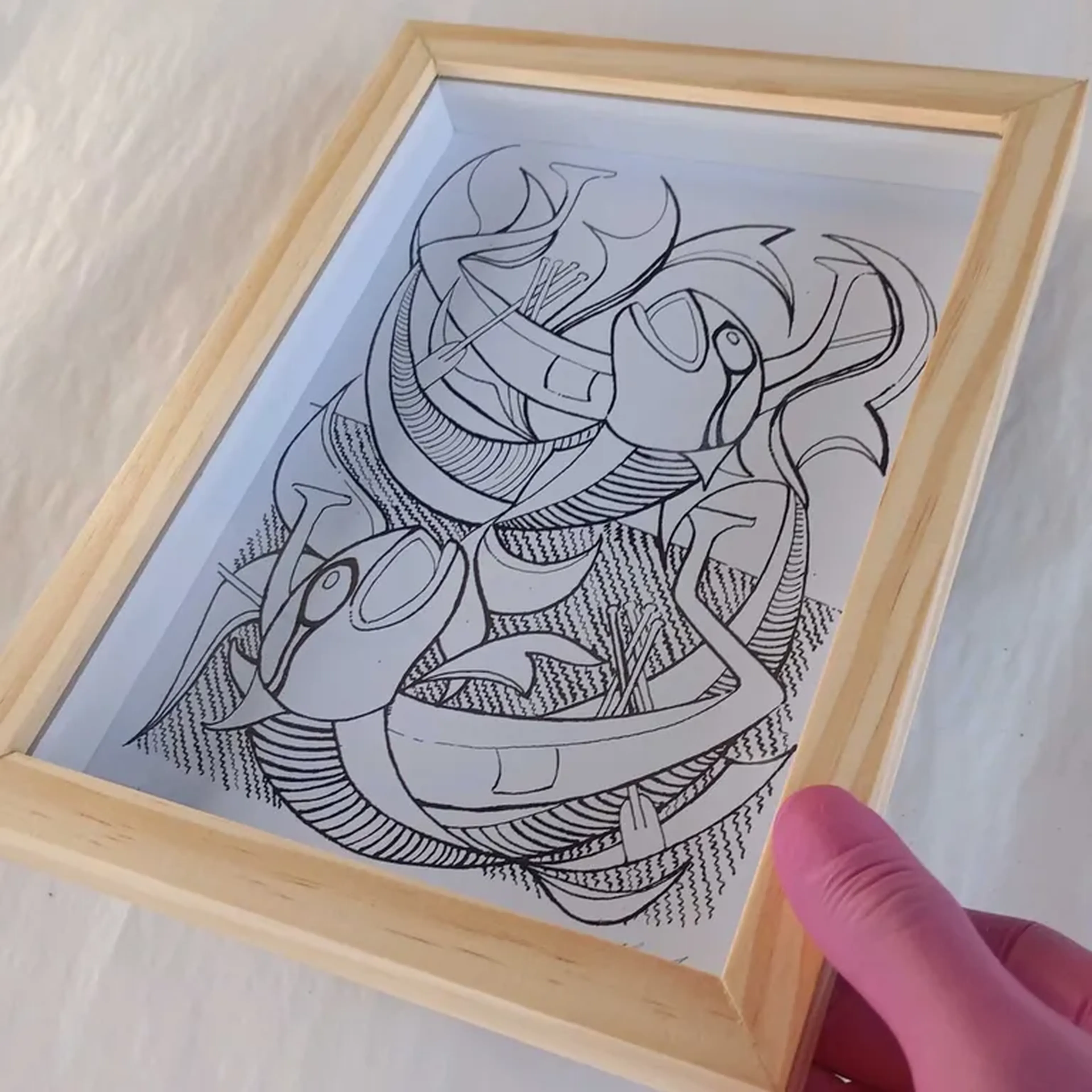 Bestiário Borges - Abtu e Anet - 15x21 cm moldura alta imagem