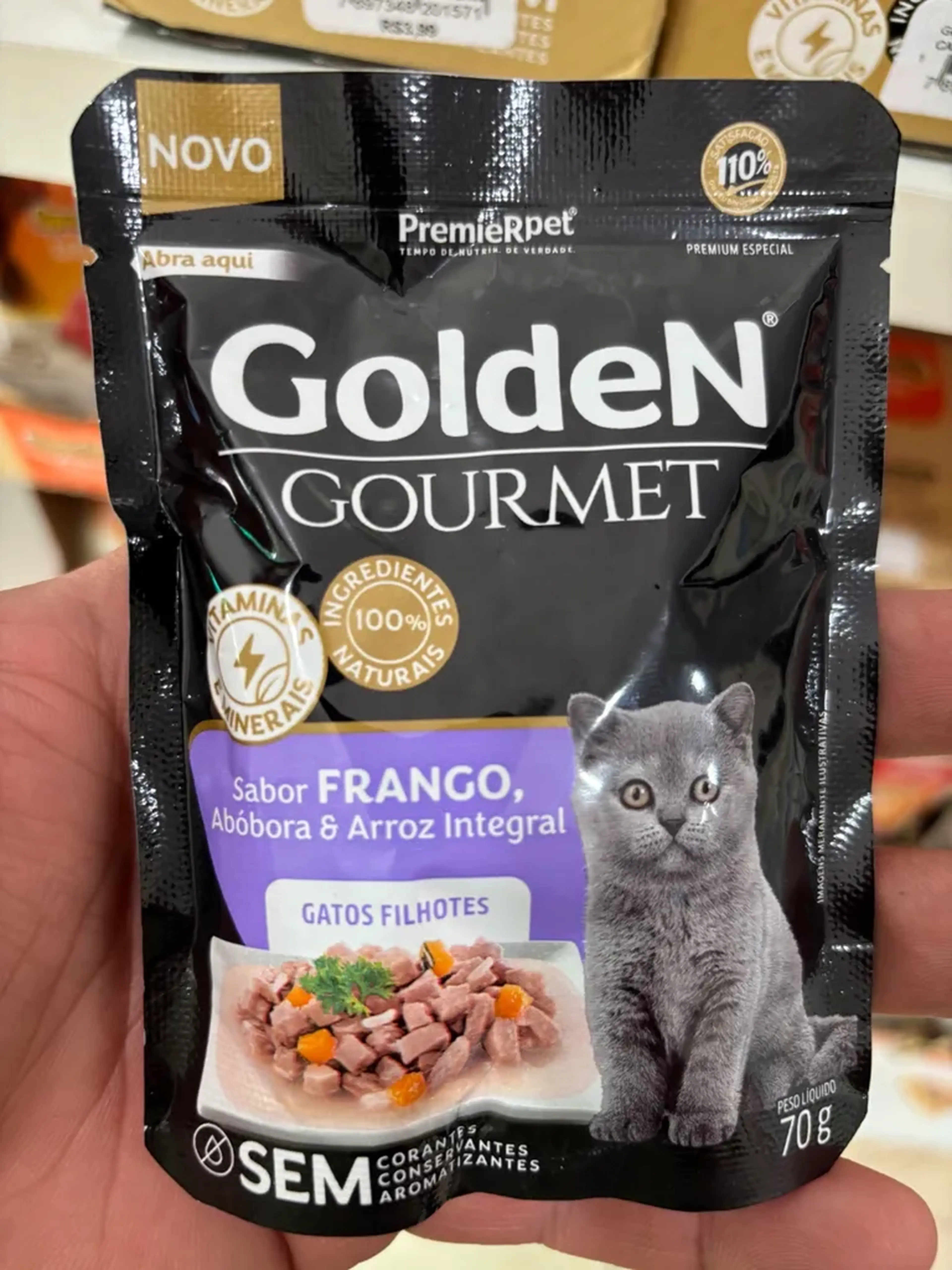 Golden Gourmet Gatos Filhotes Frango 70g un imagem