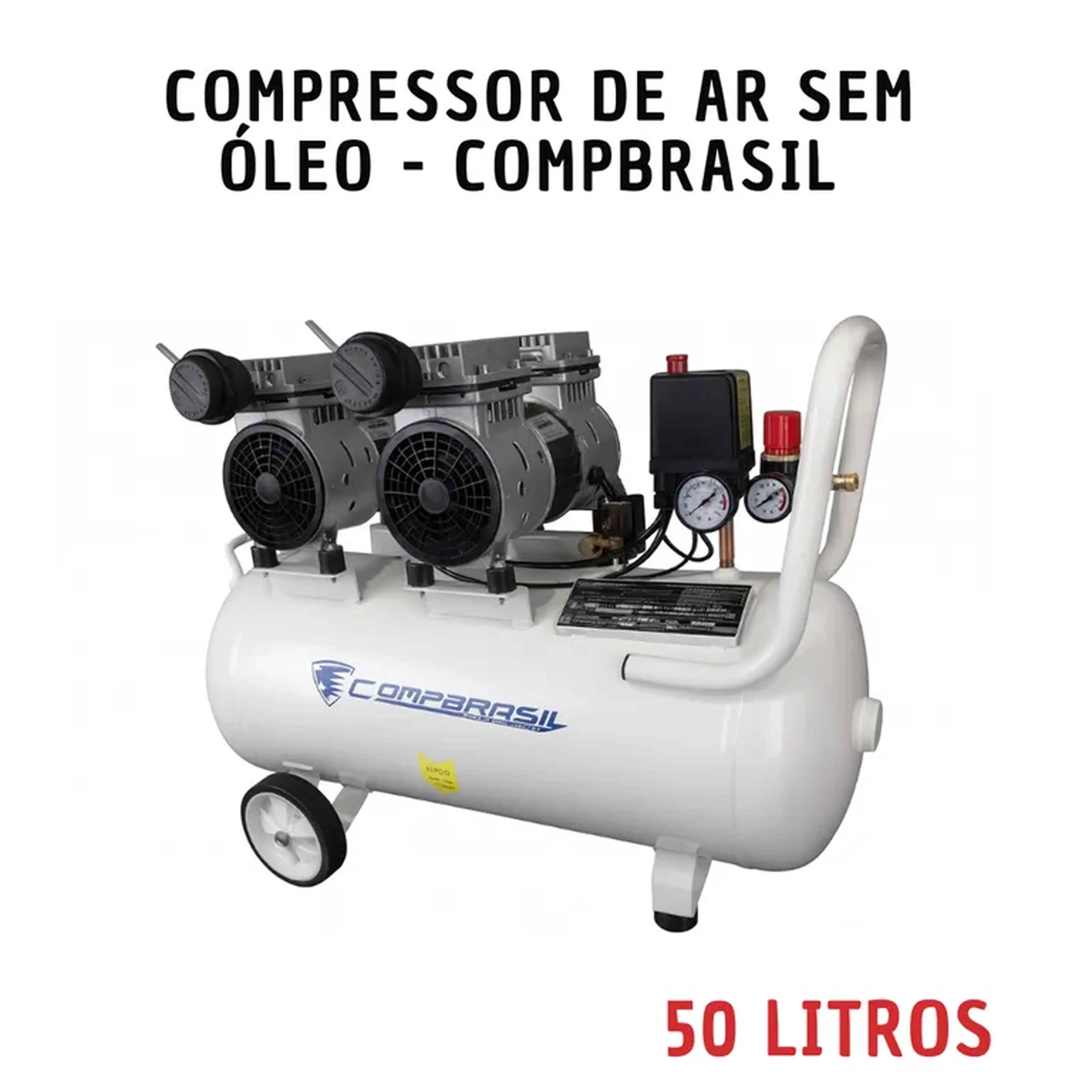 Compressor de ar sem óleo compbrasil 50 litros imagem