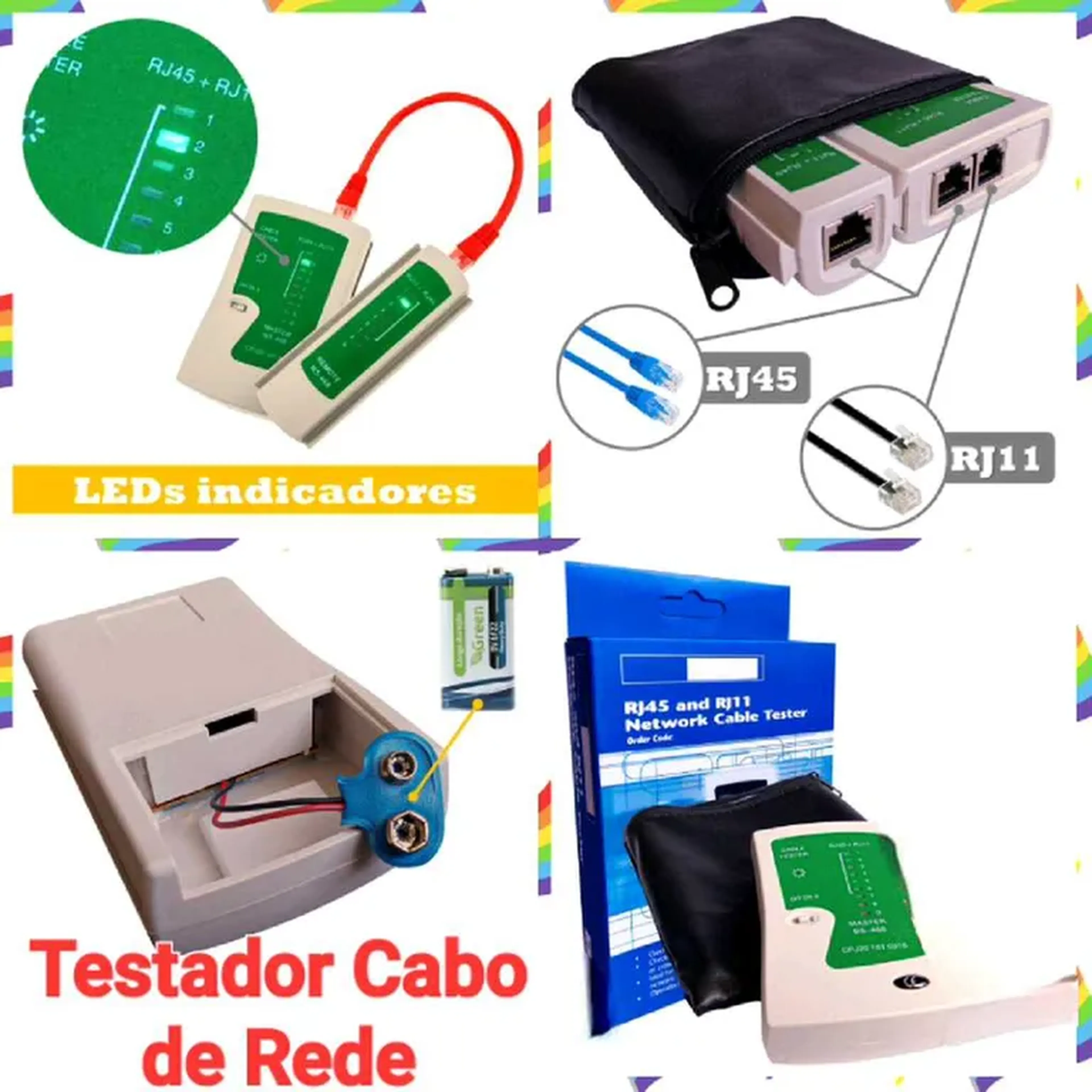 Testador de Cabo de Rede Rj45 imagem