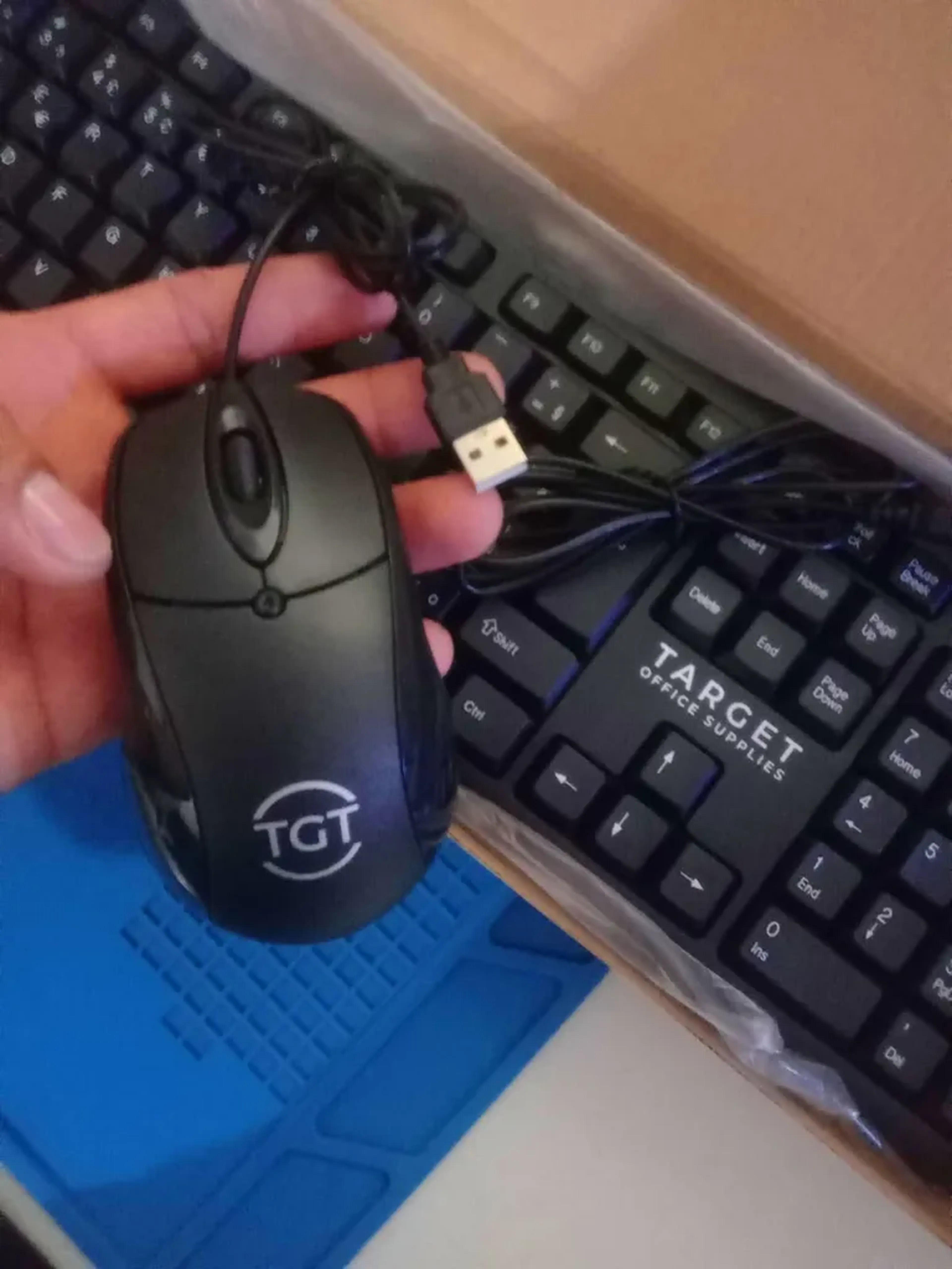 Kit Teclado e Mouse USB Office TGT GR100 V3 ABNT2 1000DPI Preto imagem