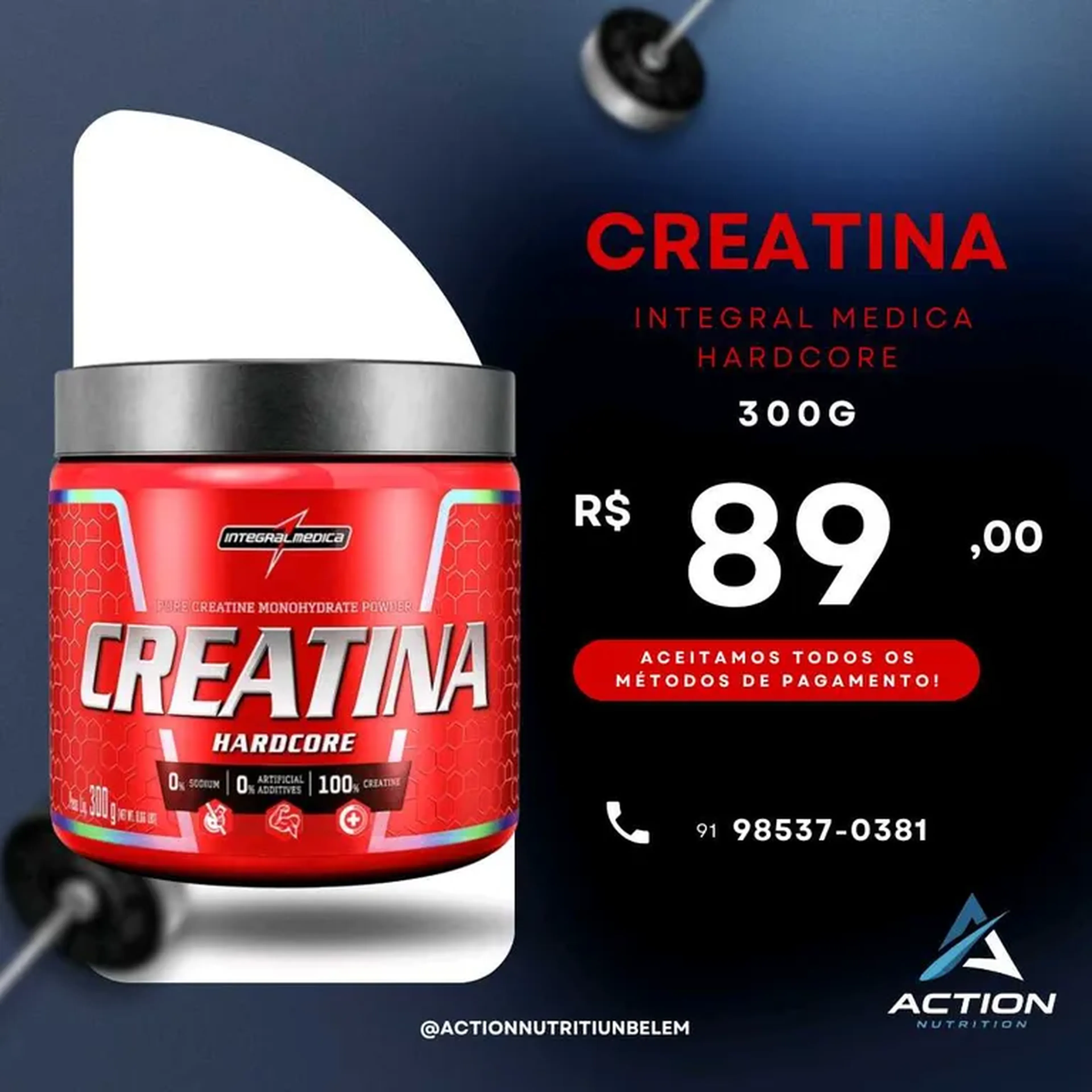 Creatina integral medica hardcore imagem