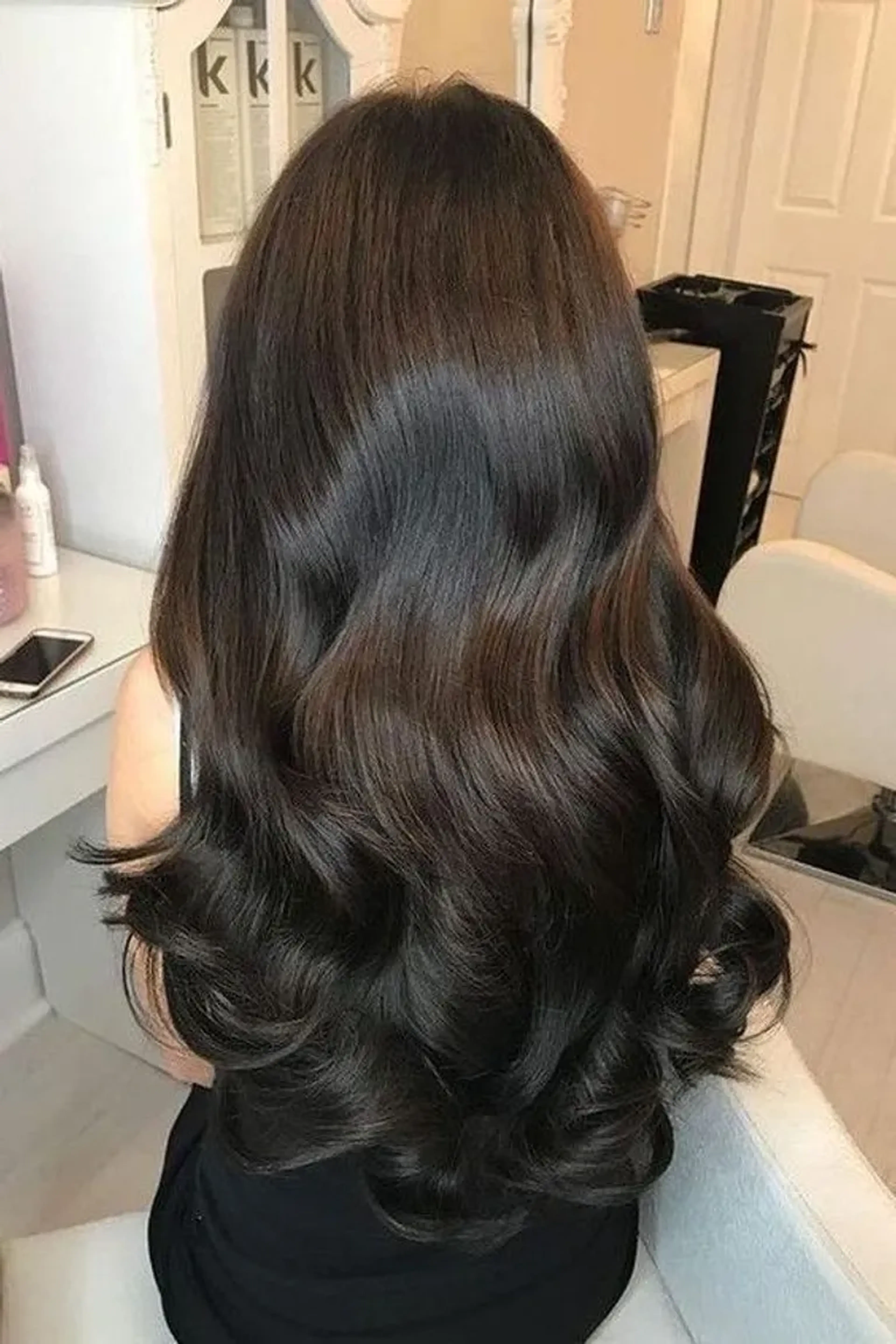 Cabelo liso ondulado leves ondas imagem