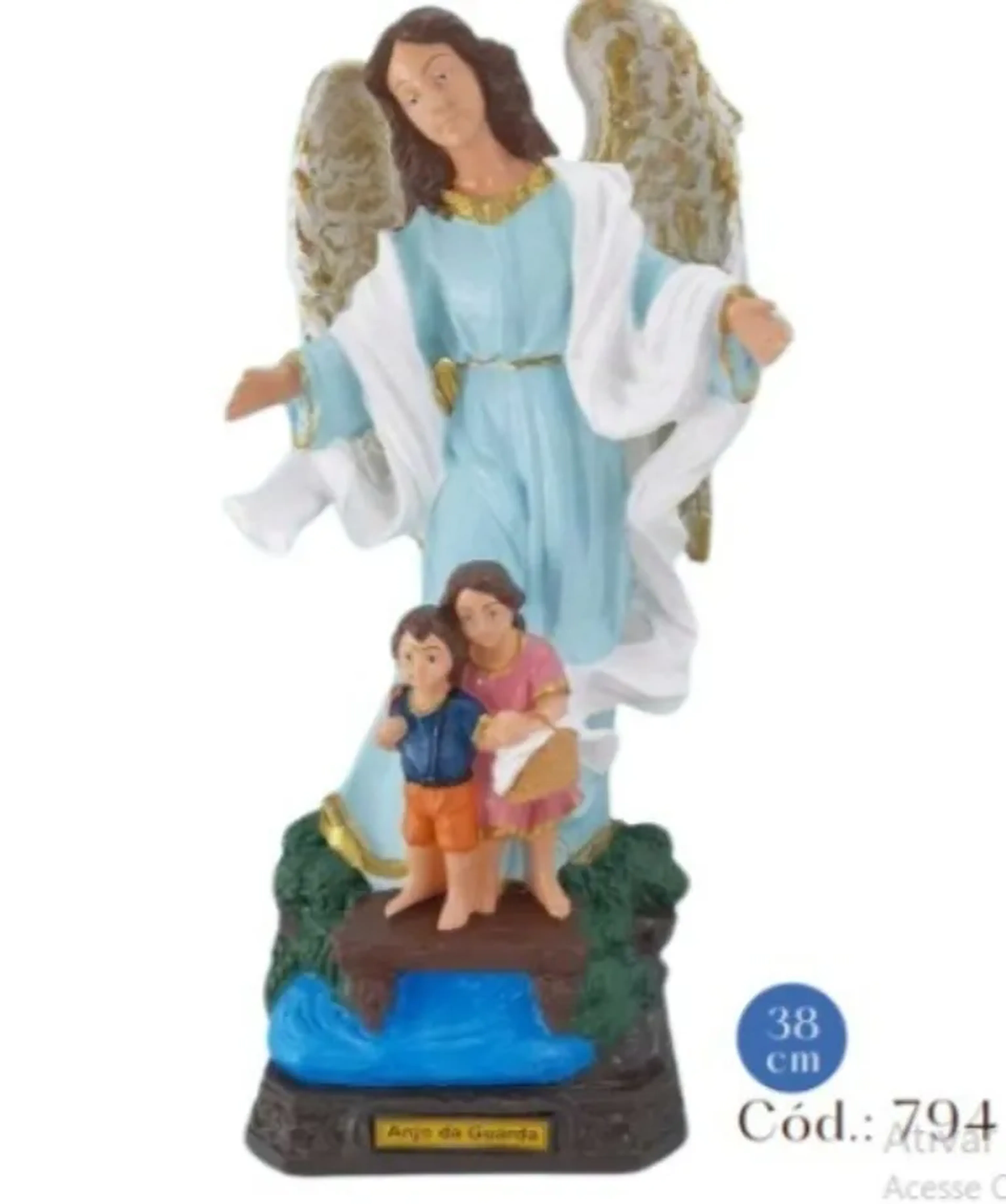 ANJO DA GUARDA AZUL 38 CM EM BORRACHA imagem