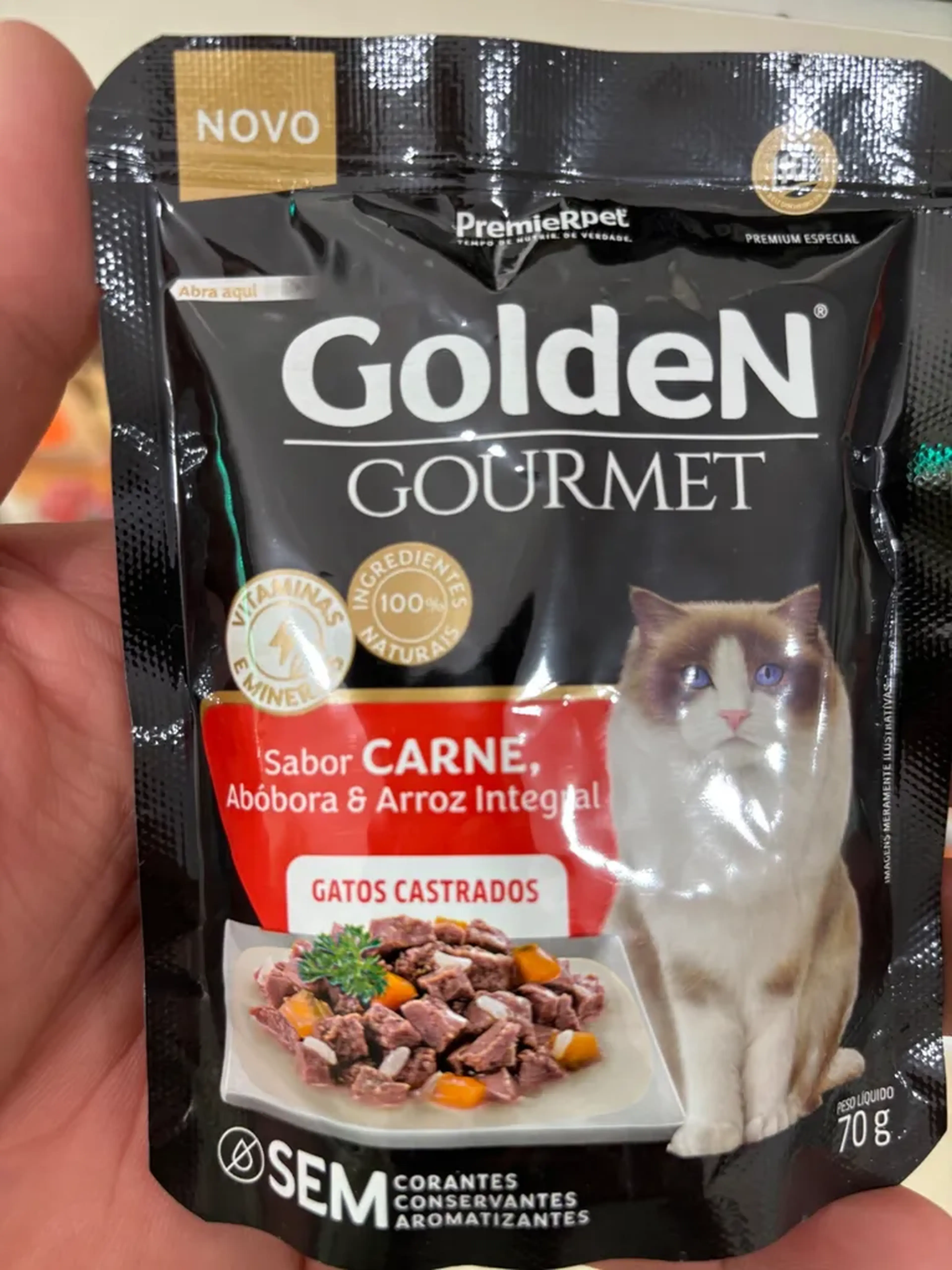Golden Gourmet Gatos Castrados Carne 70g un imagem