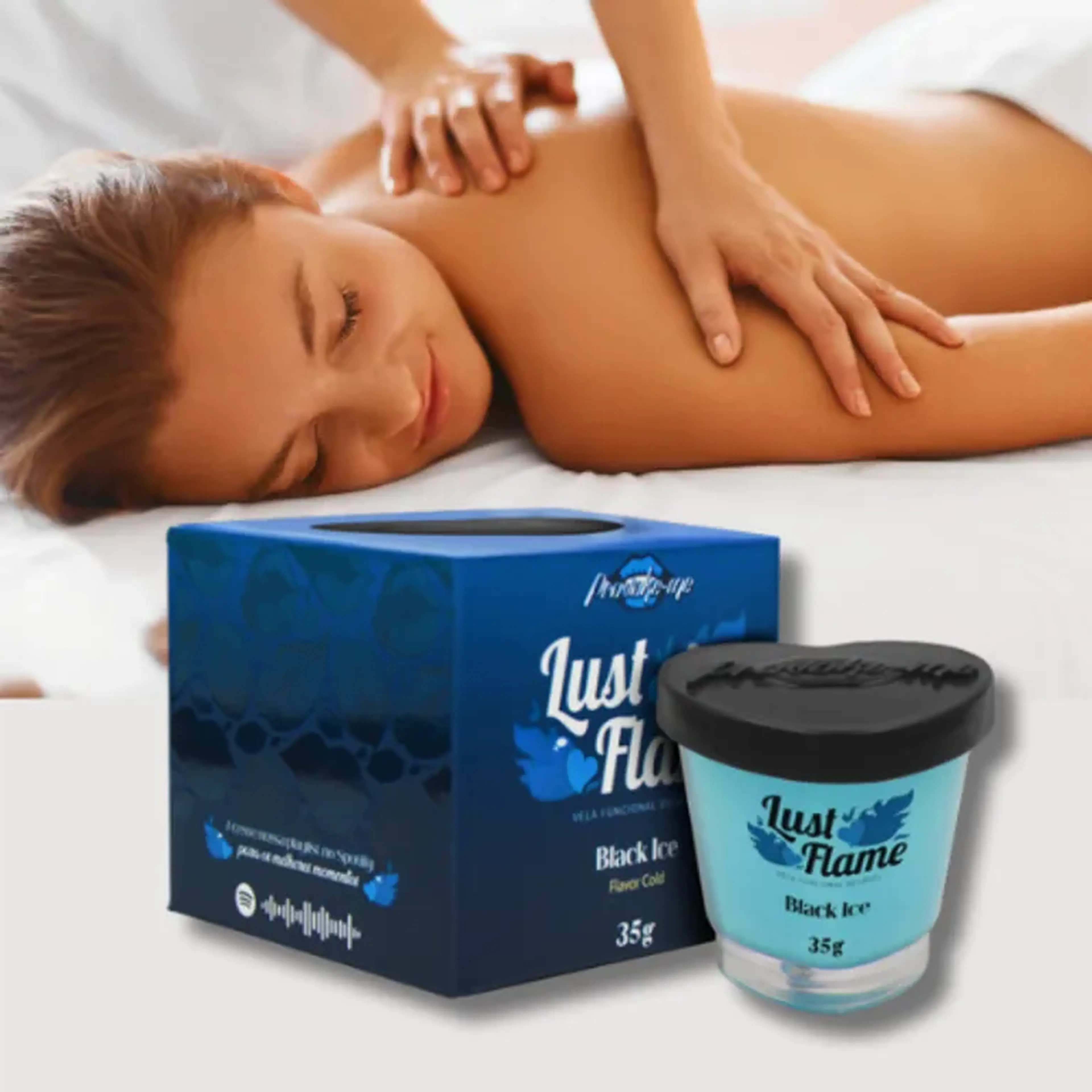 LUST FLAME BLACK ICE VELA BEIJÁVEL FUNCIONAL 35G PROVOKE-ME imagem