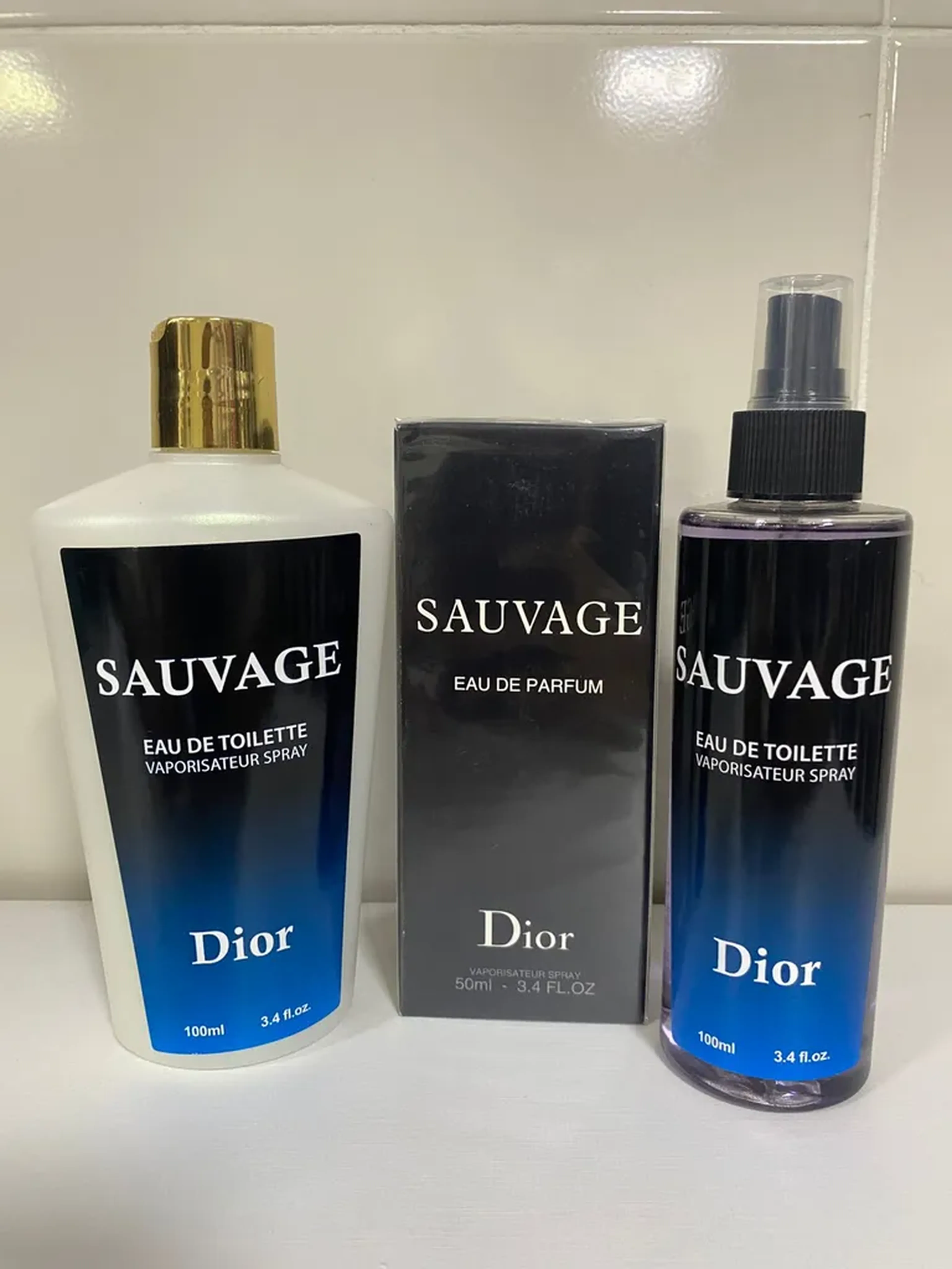 Kit Masculino Sauvage-Perfume 50ml+Body Splash+Hidratante) imagem