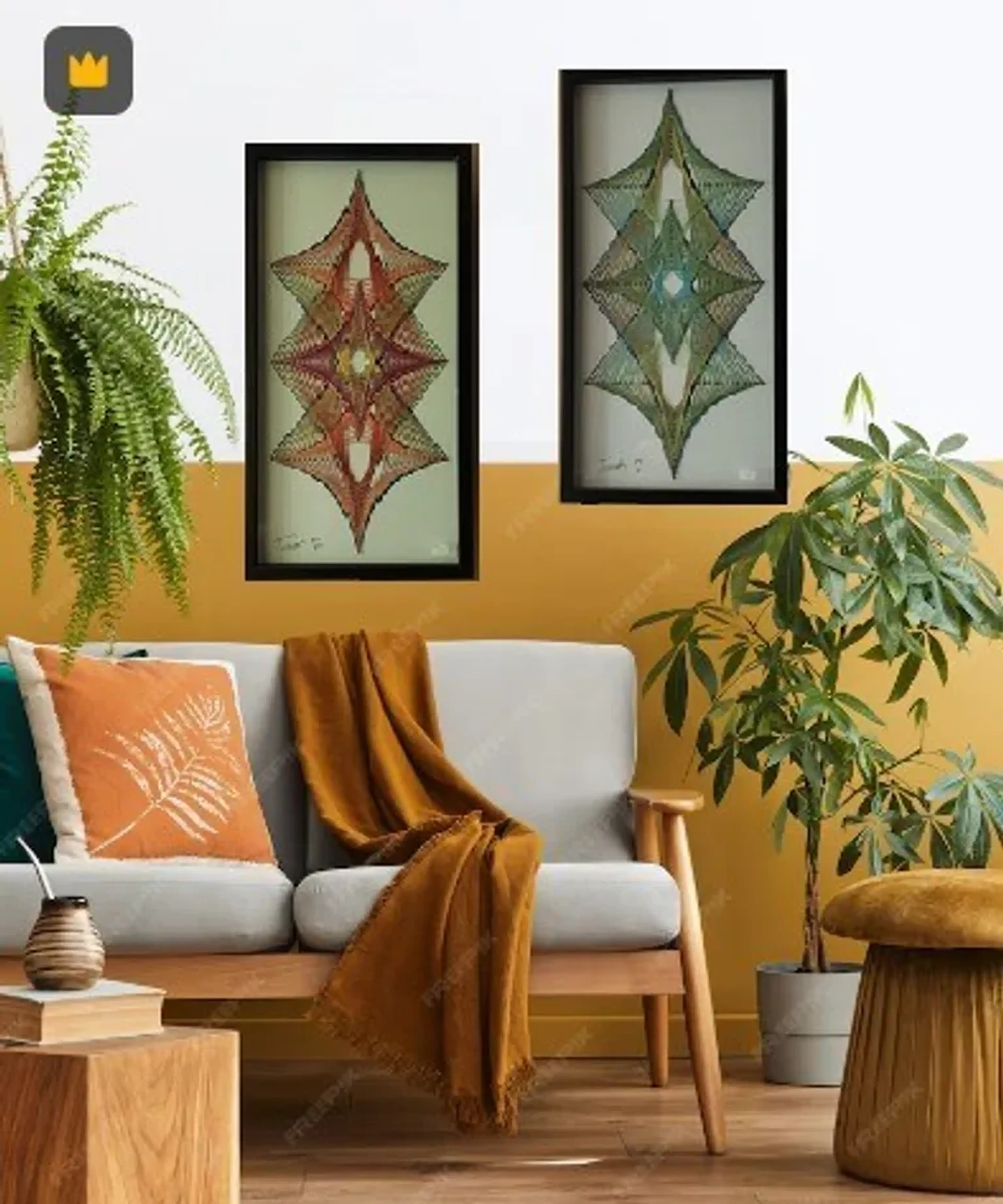 Quadro Fractal Piramidal Oreange imagem