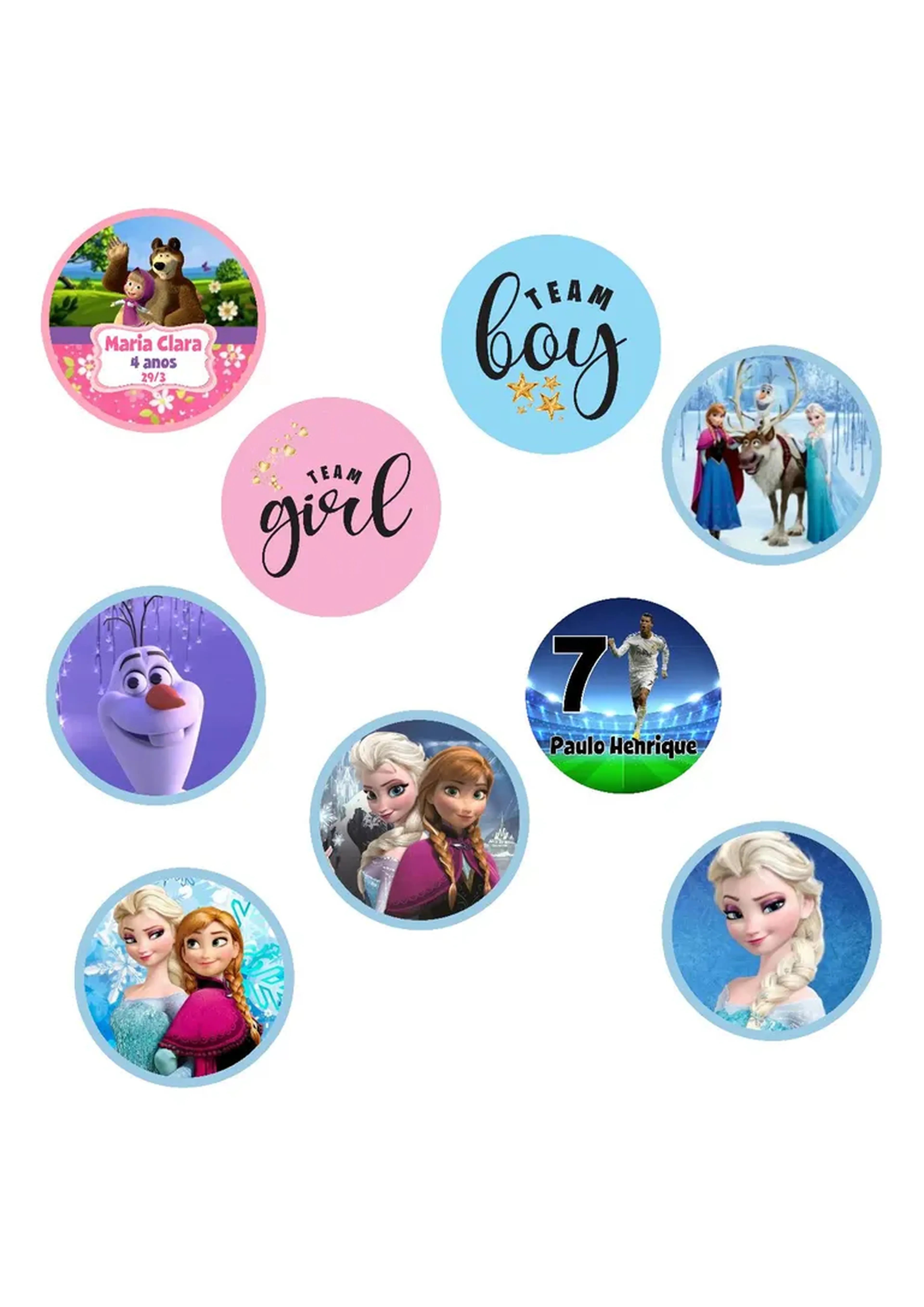 ADESIVO REDONDO 5X5 À PROVA DAGUA KIT 100 UNID imagem