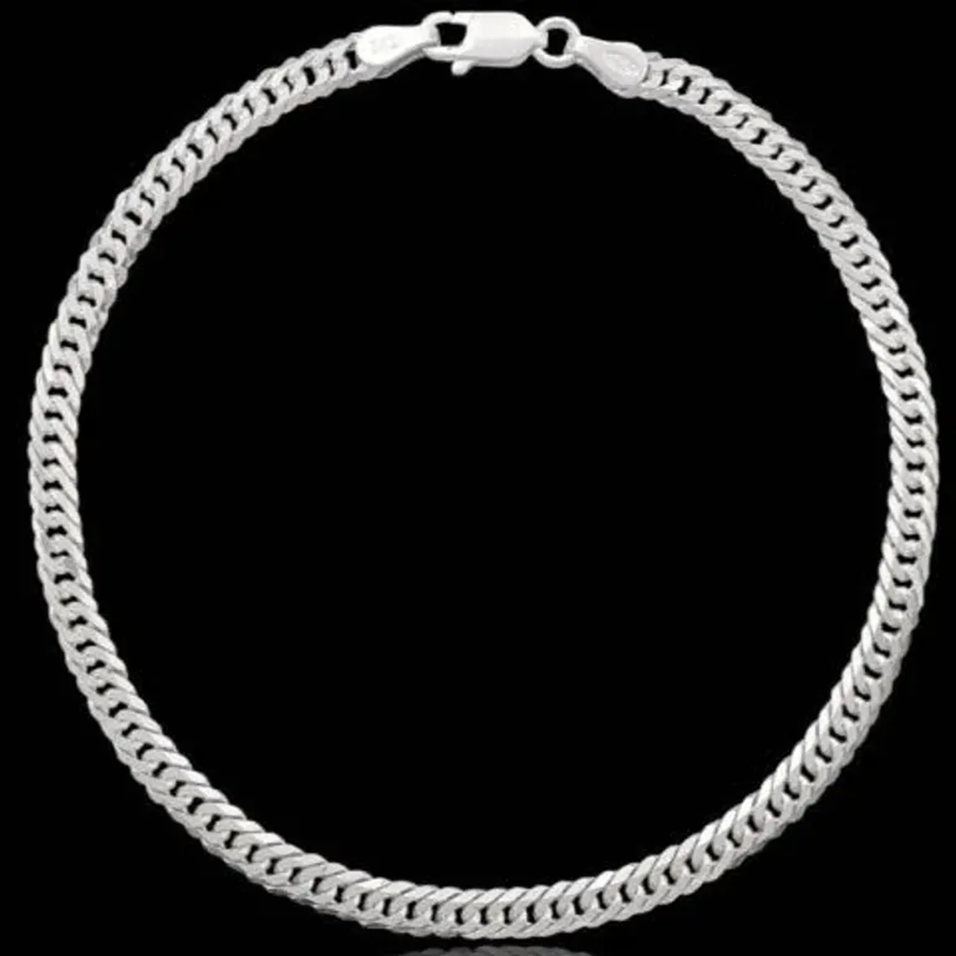 PULSEIRA ELO DUPLO 4MM - PRATA LEGITIMA imagem